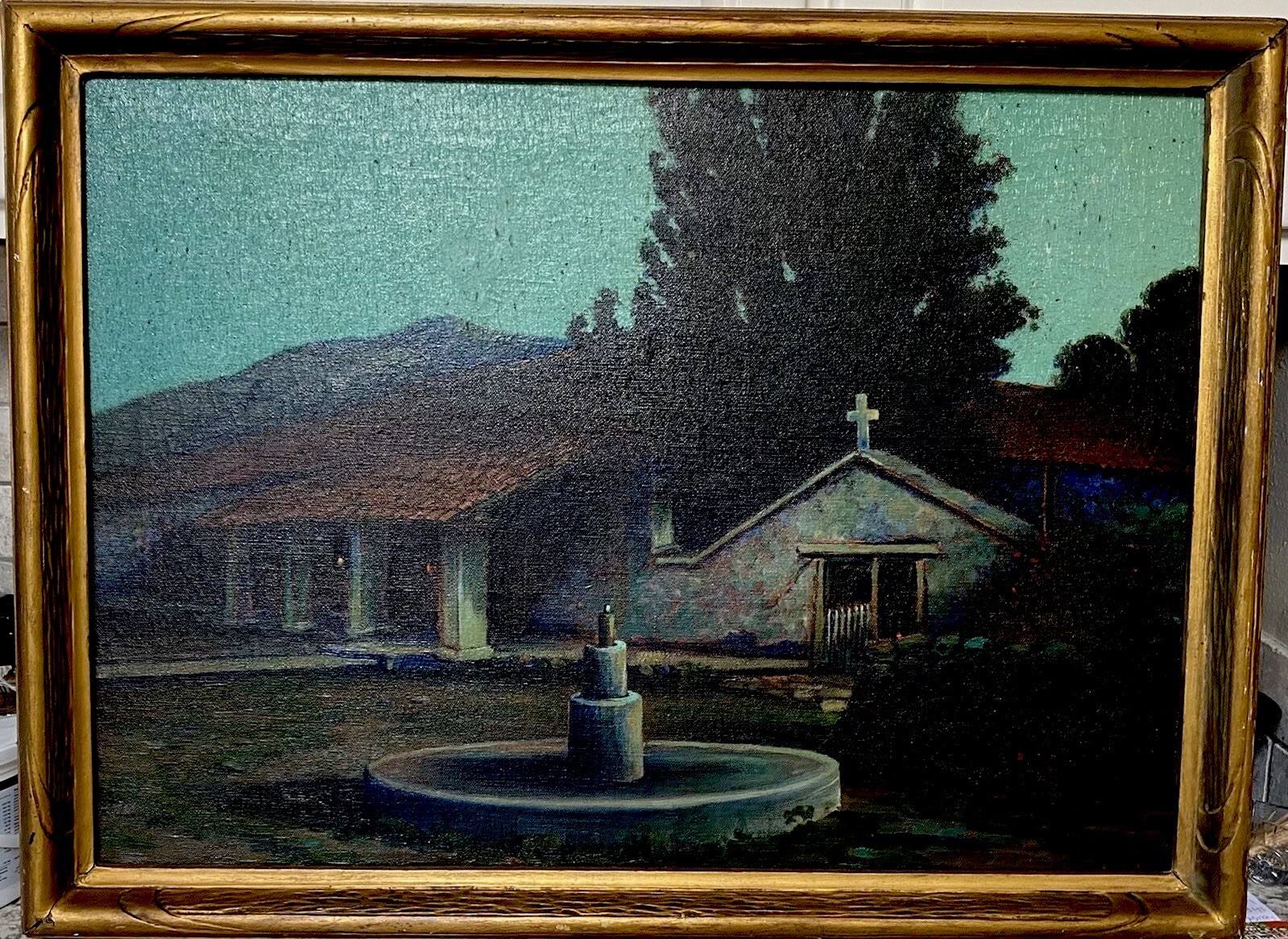 California San Diego Mission De Alcala Nocturnal 1930’s Plein Air Western