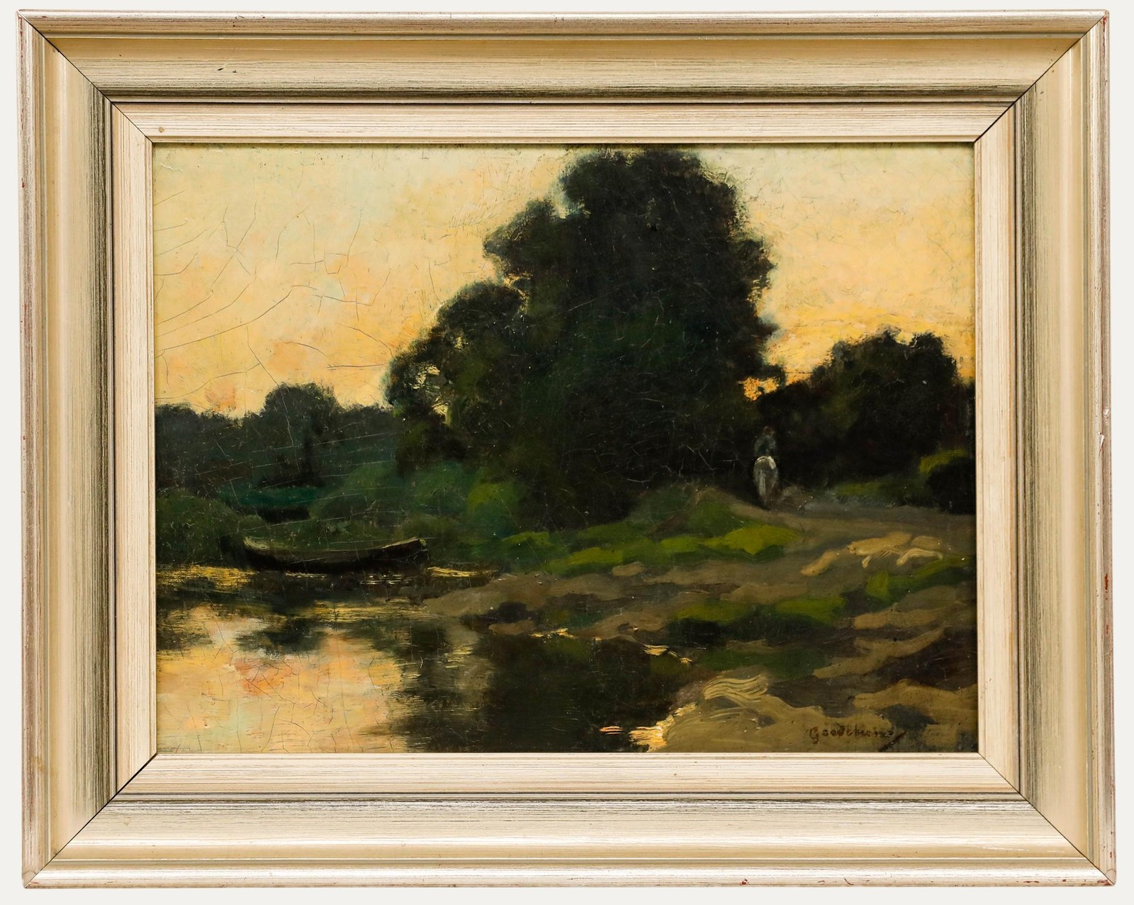 Framed Early 20th Century Oil – Horseman on the Footpath
