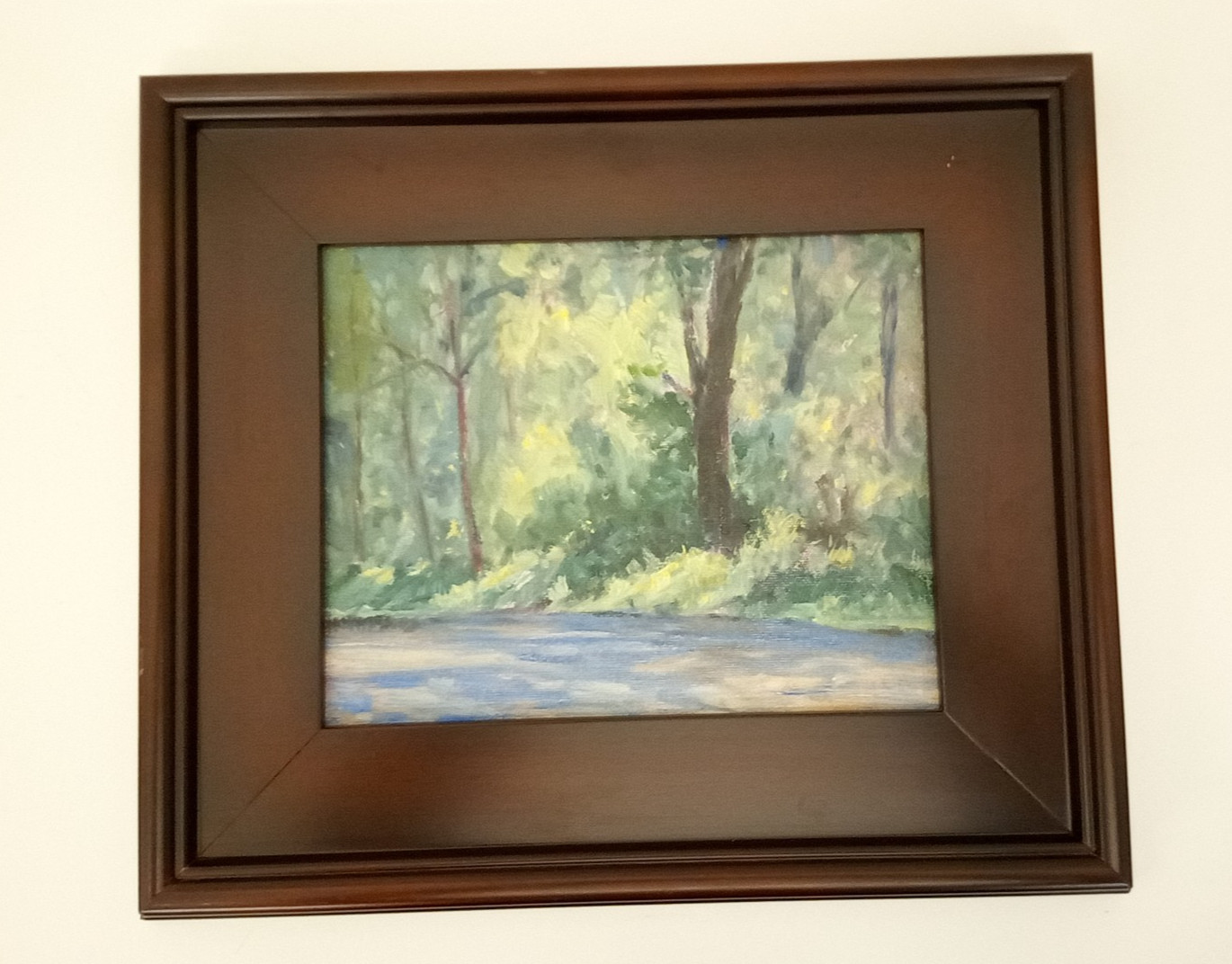 Nancy Knowles plein air original oil painting Park Lewis River Woodland Bottoms