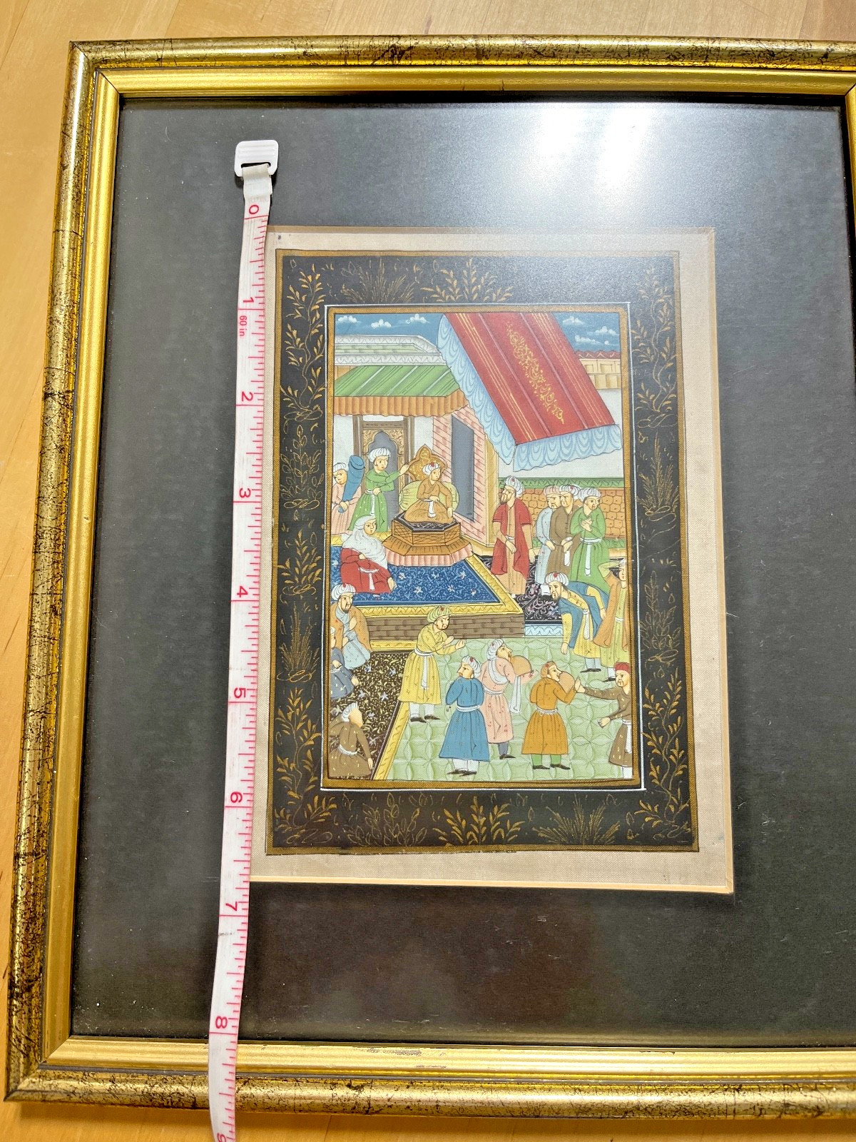 Hand Made Mughal Ruler Miniature Painting Of Persian Court Scene (BH)