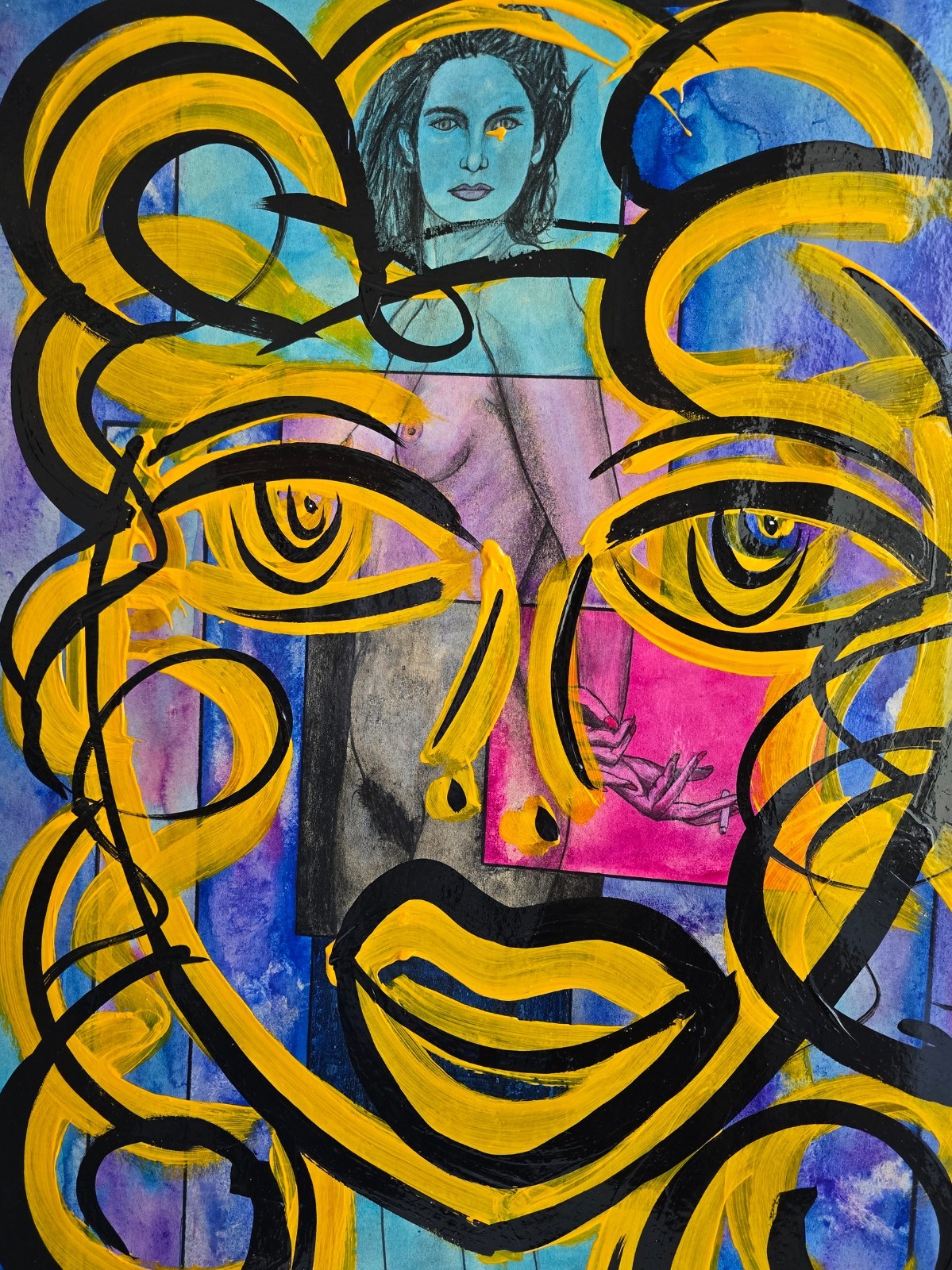 Peter Robert Keil (Born 1942 Züllichau) Oil/Acrylic Mix Portrait Painting