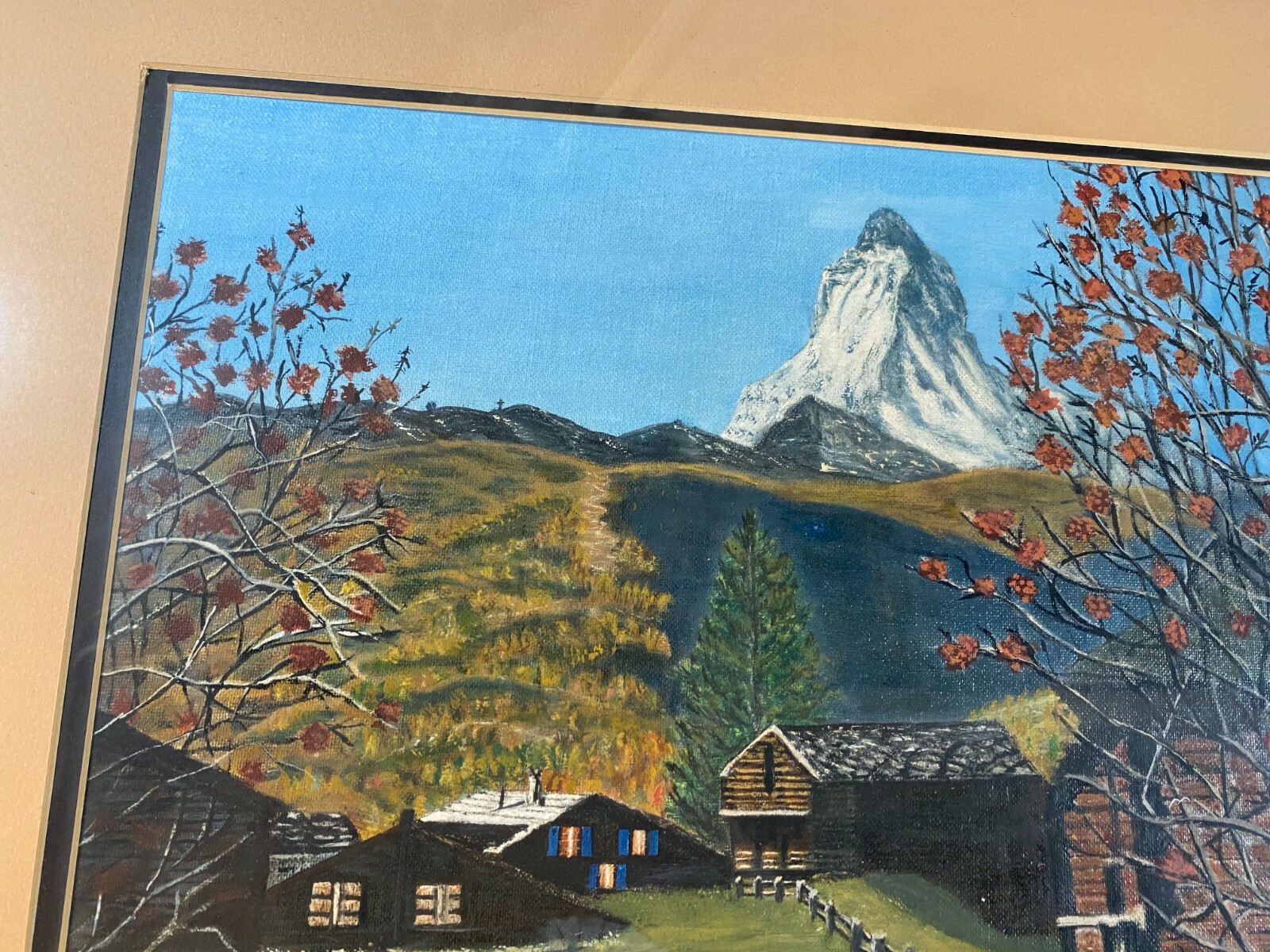J Eddinger «Mountain Homes And Landscape Scene» Oil Painting – Signed And Framed