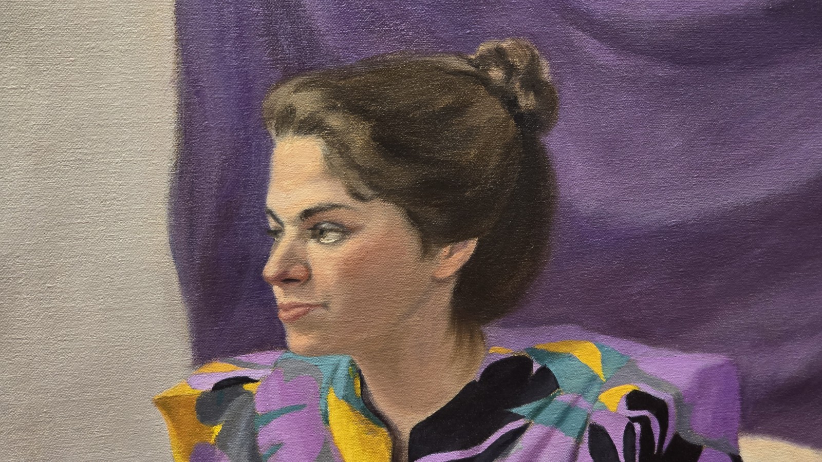 Original Oil Painting Female Portrait M Shaw 1983 PAFA Style 20×24 Canvas