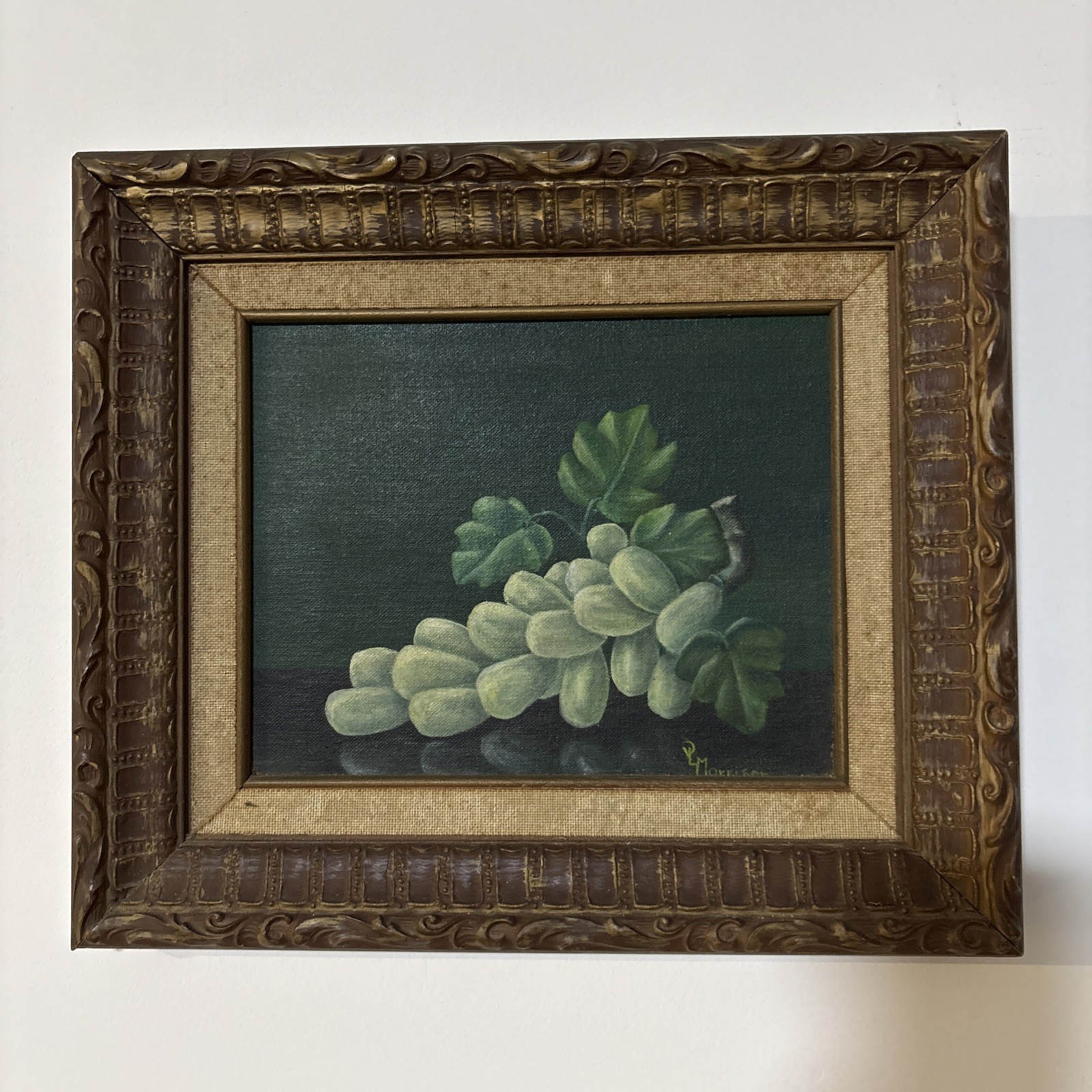 Original Oil Painting Still Life of Grapes Realism 14″*11” Signed