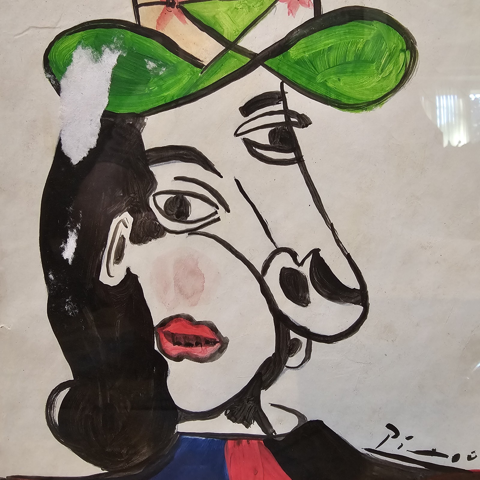 Picasso Original Painting -Signed -COA -Gallery Stamp -Framed -Not A Copy