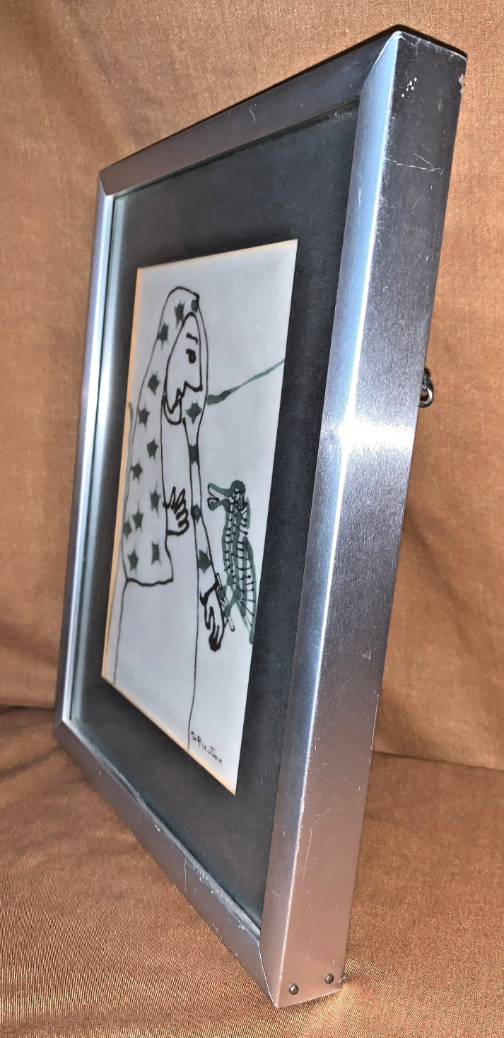 Listed Artist Dorothy Preston Original Painting Woman w Bird & Show Poster