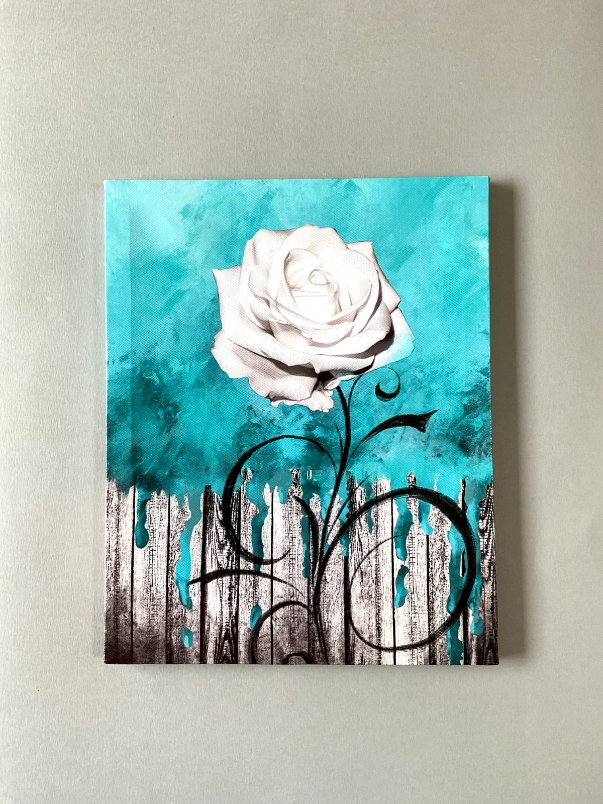 A White Rose Print 14 1/2″ H x 11 3/4″ W