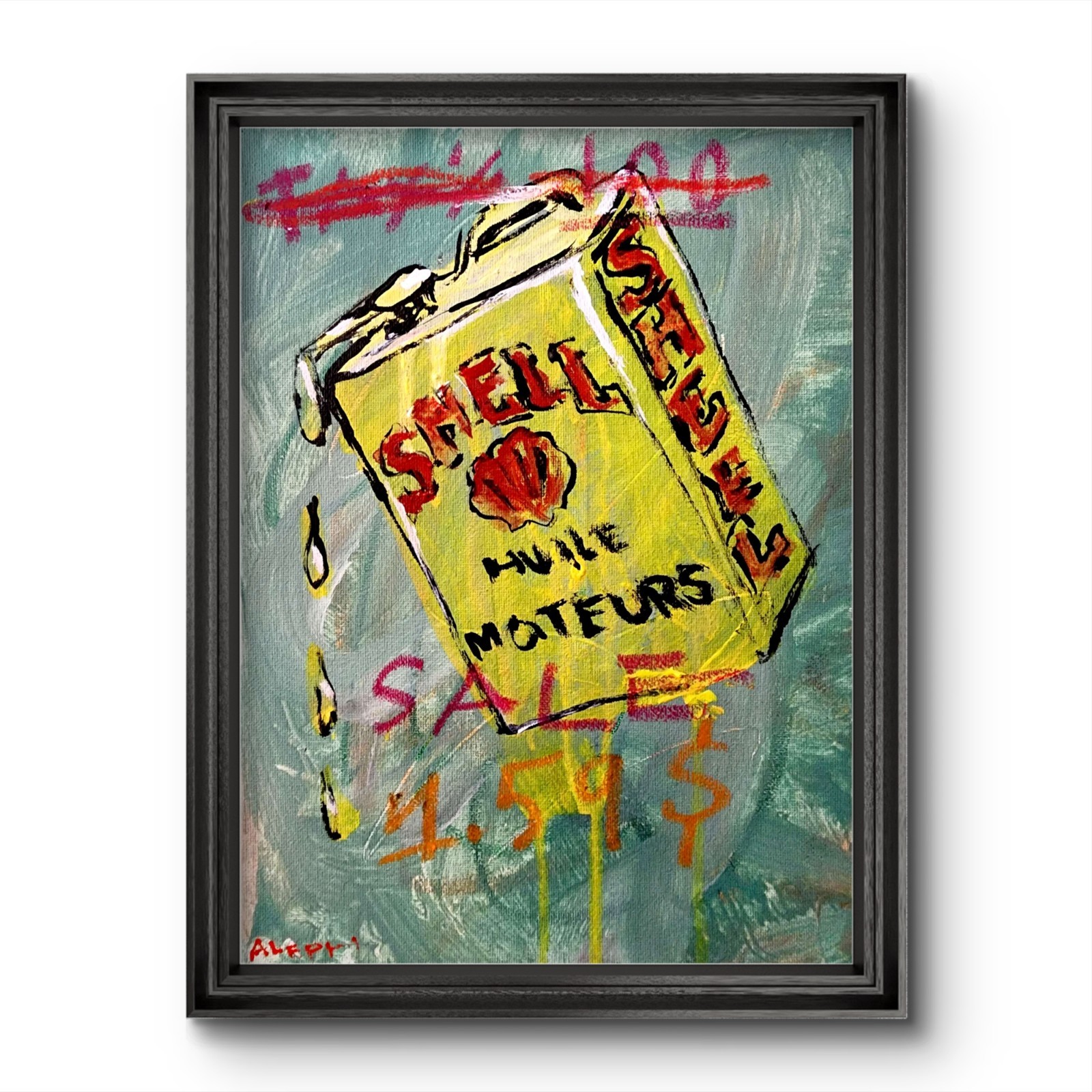 Aleph Hand Painted Art Shell 9 x 12 Acrylic Painting Pop Art Wall Art Canvas
