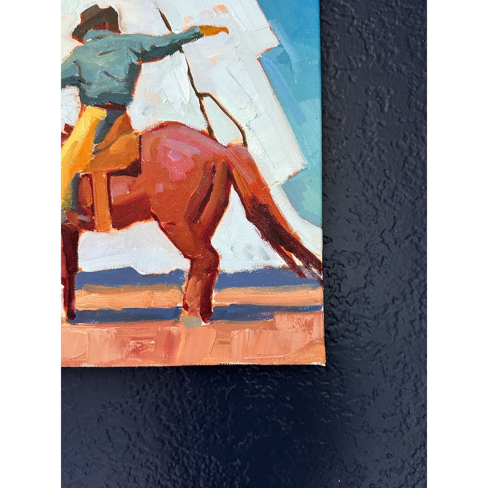 Liam Matthew Dye Lasso Cloud Study Original Oil Painting Western Cowboy 12×12