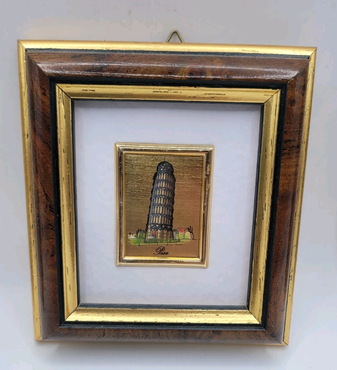 Vintage S/3 Landscape Paintings 4-1/2″H • Chromolithography Gold Series • ltaly