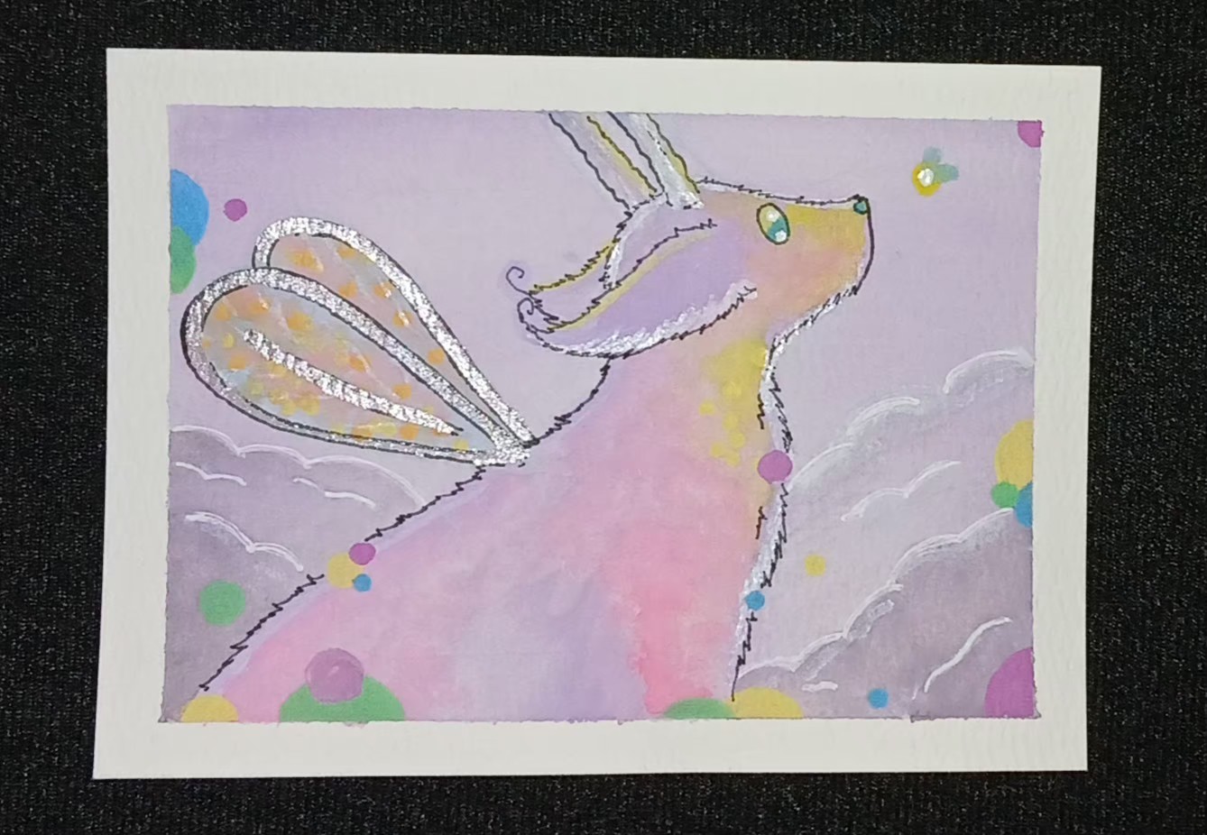 Original Quiet Creatures OOAK Fantasy Whimsical Fantasy 5×7 Painting, Signed Art