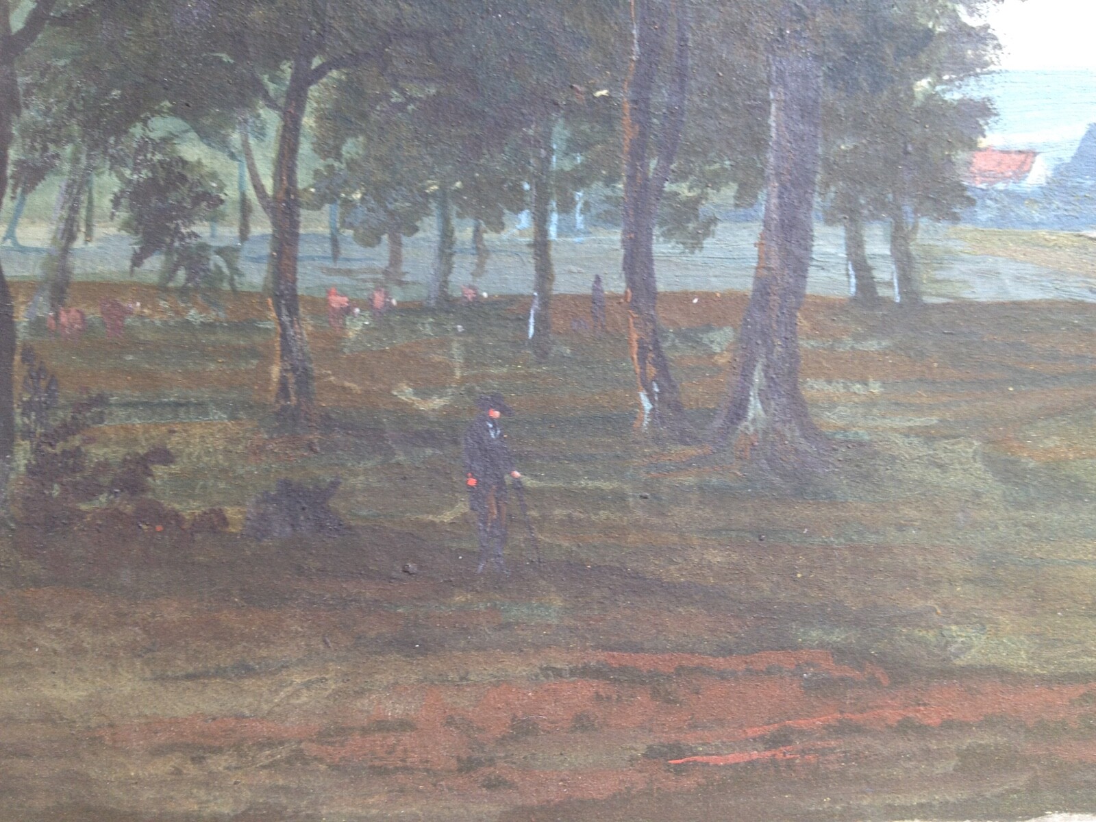 Small Hand Drawing In Gouache Unreadably Titled Area Around Heineburg