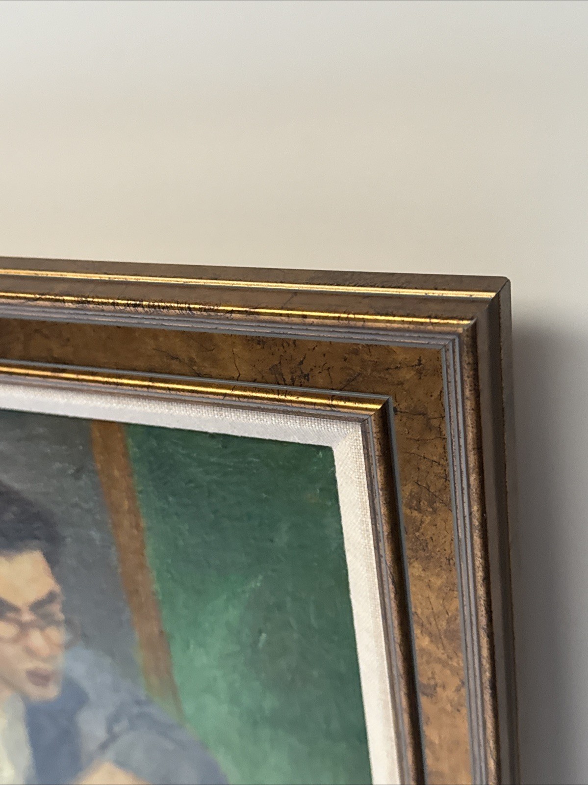 MID CENTURY PAINTING AMERICAN REGIONALISM WPA STYLE YOUNG MAN PORTRAIT MYSTERY
