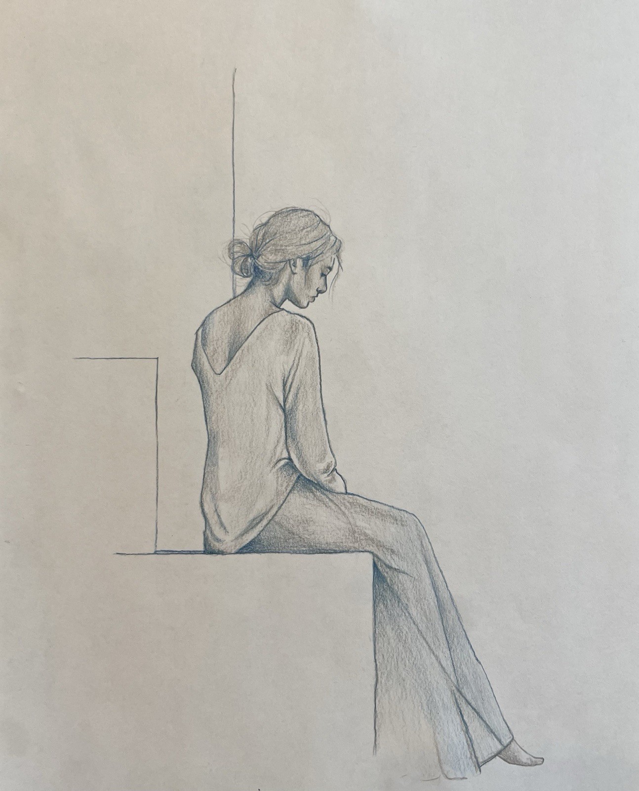 Original Fine Art Woman’s Portrait Pencil Drawing 8×11