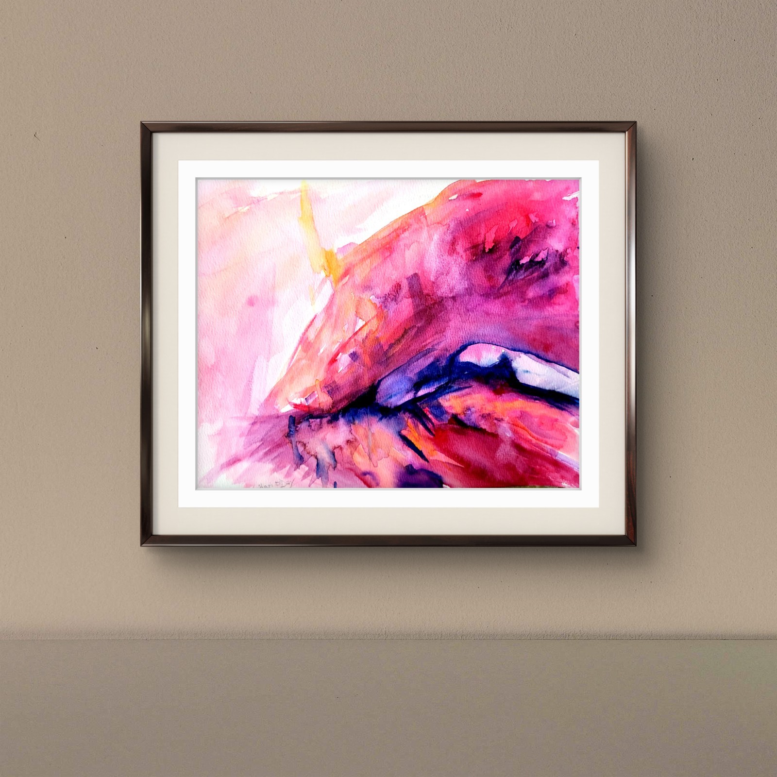 Original Expressionistic Acrylic Watercolor Painting 9 X 12 Paper Art