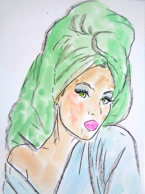 ACEO Women In Art – BATH TIME Painting ART