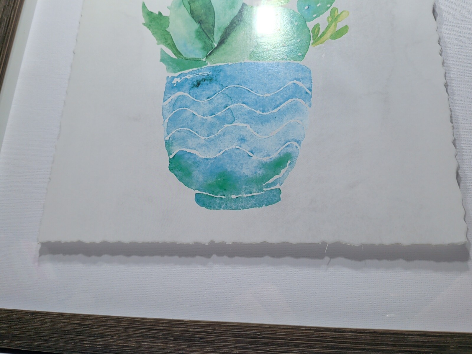 ✨New✨ Floating Framed Watercolor on Paper Succulents 14″X14″ – Framed Artwork