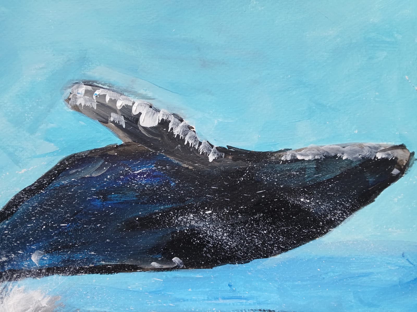 Abstract/Expressionism 11×14 Breached Whale -One of a Kind Street Art Painting