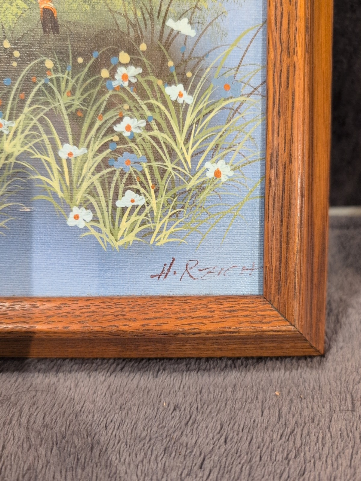 VTG Signed H. Reich – Children In Nature – Oil Painting -Framed: 14.5 X 18.5