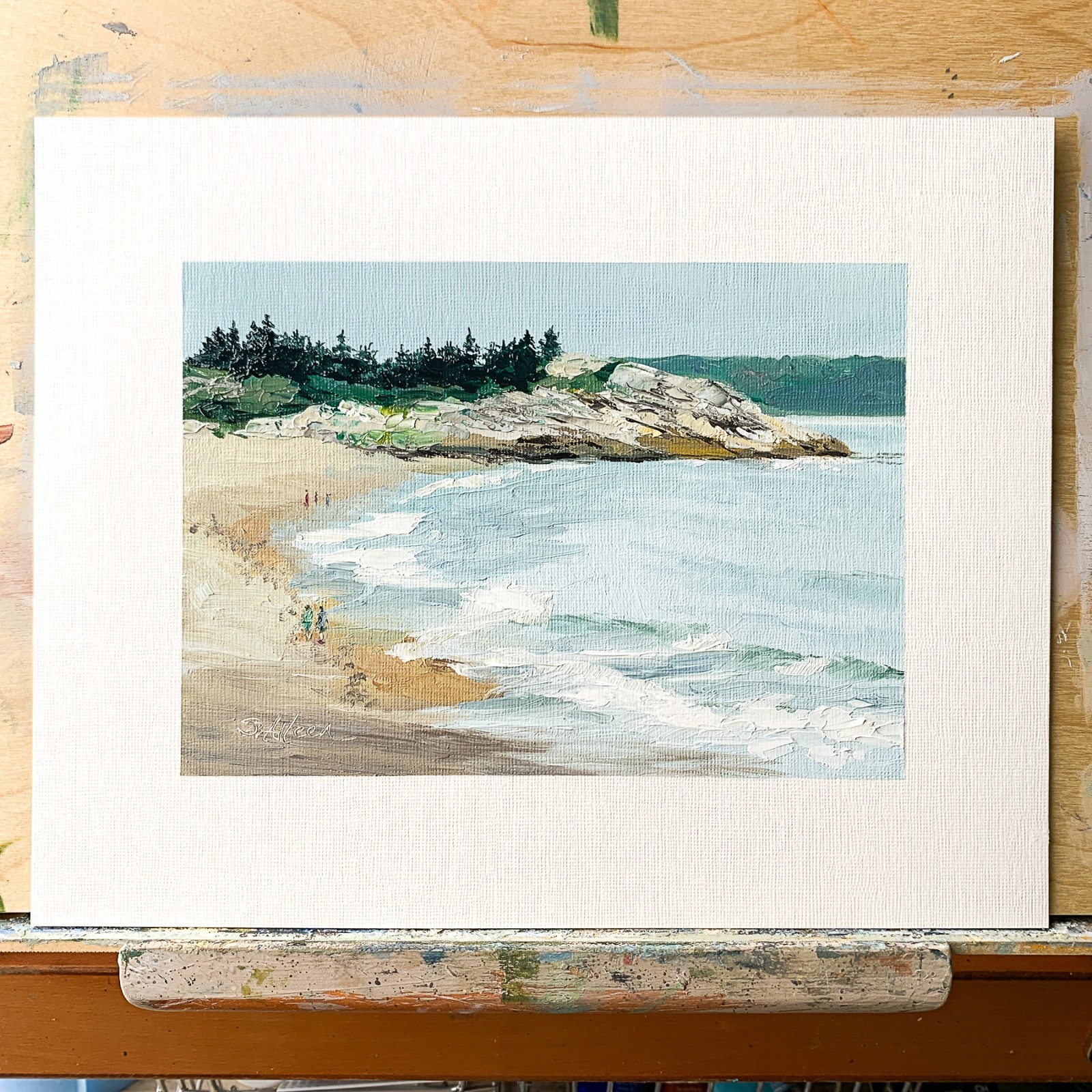 8×10 Maine Original Oil Painting Seascape Coastal Midcoast Impressionist Signed