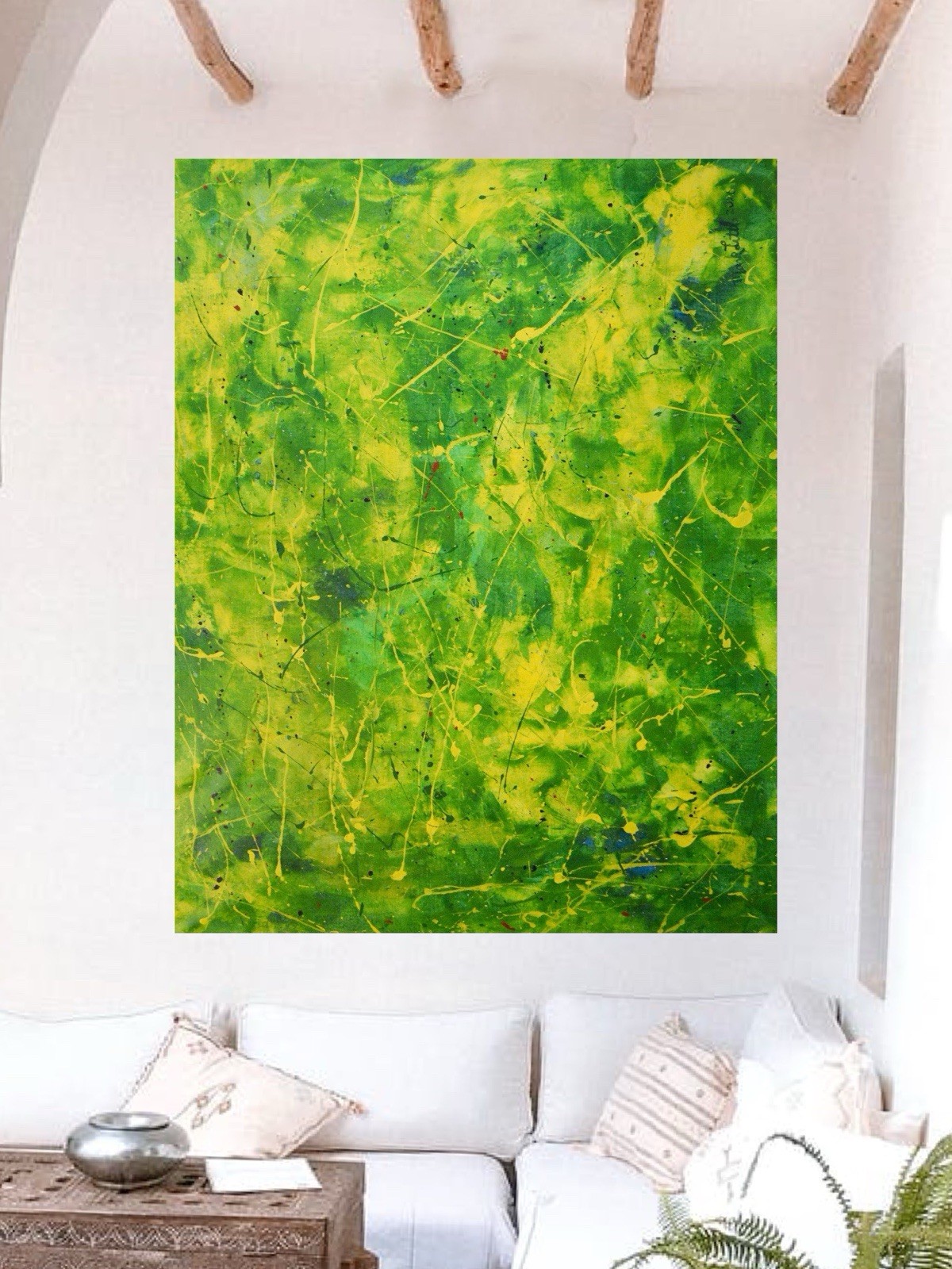 Jackson Pollock Style Giant Canvas Painting 81”X62” (6 Foot 9 inch) Abstract XXL