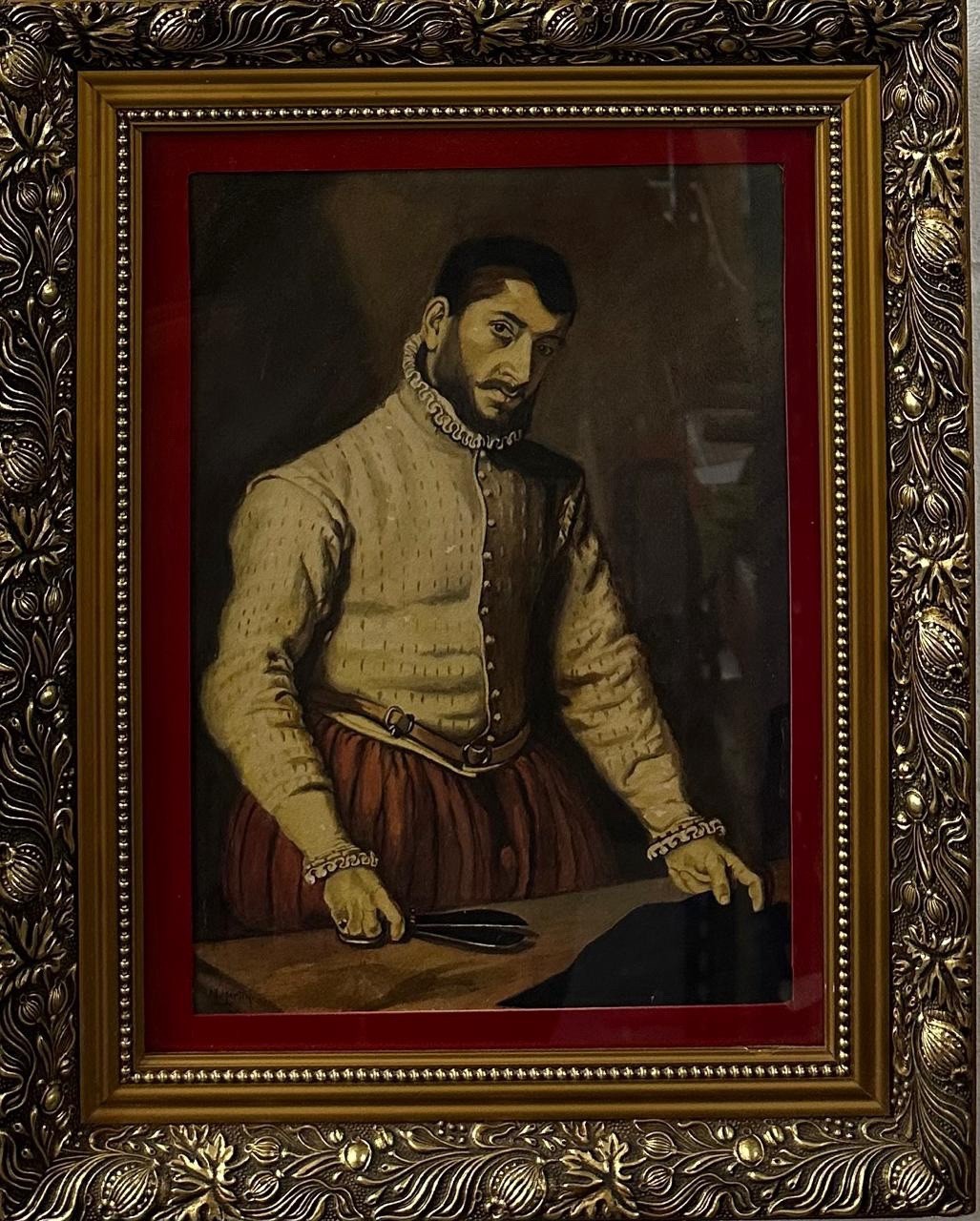 After Giovanni Battista Moroni ( Italy 1520-1578) : The Tailor , Watercolor