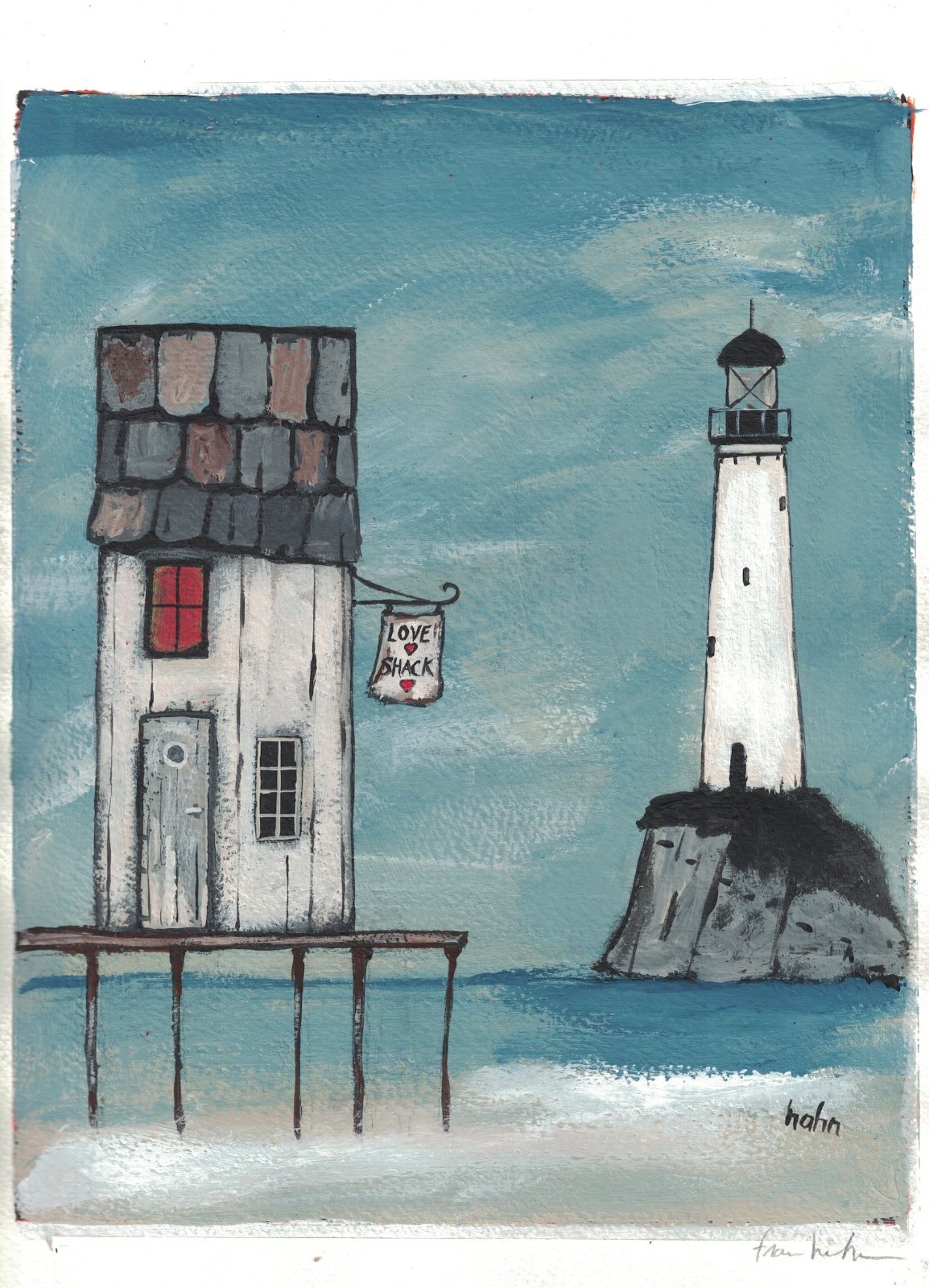 Original art 8x10L Hand Painted on Water color paper 9x12L in – fran hahn