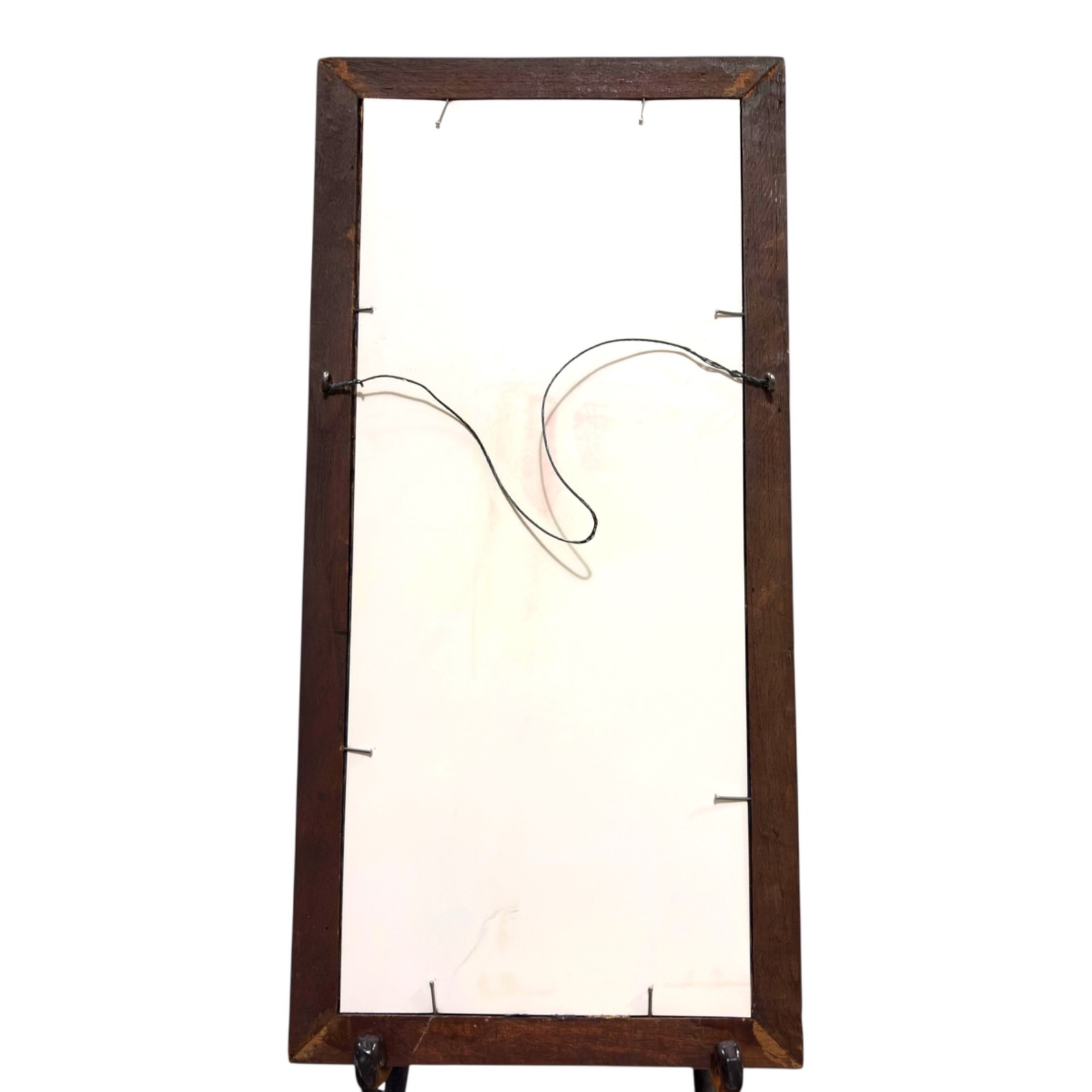 Framed Feather Peacock Art Dopamine Floral Accents Rustic Wooden Frame 14″ x 7″
