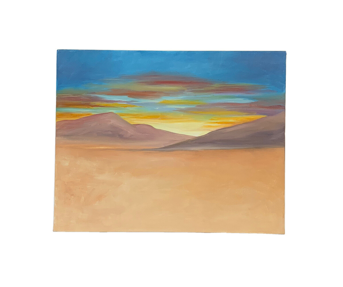 Painting Mountain Landscape Sunset Sand Dunes Desert Original Arizona Gillingham