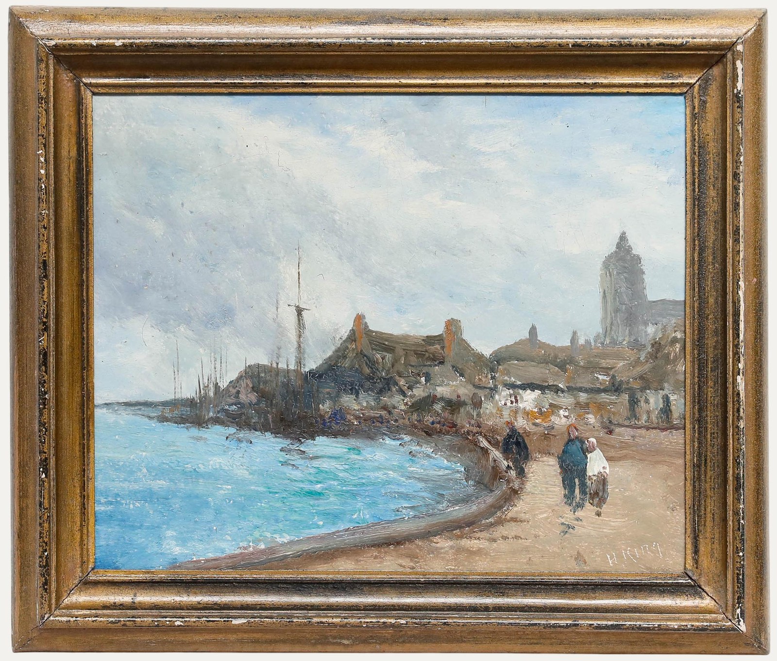 H. King – Impressionist Mid 20th Century Oil, A Cloudy Day by the Coast