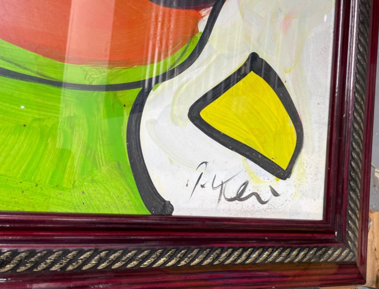 Peter Robert Keil Acryl Painting 35+28 ‘Cardboard Well Framed