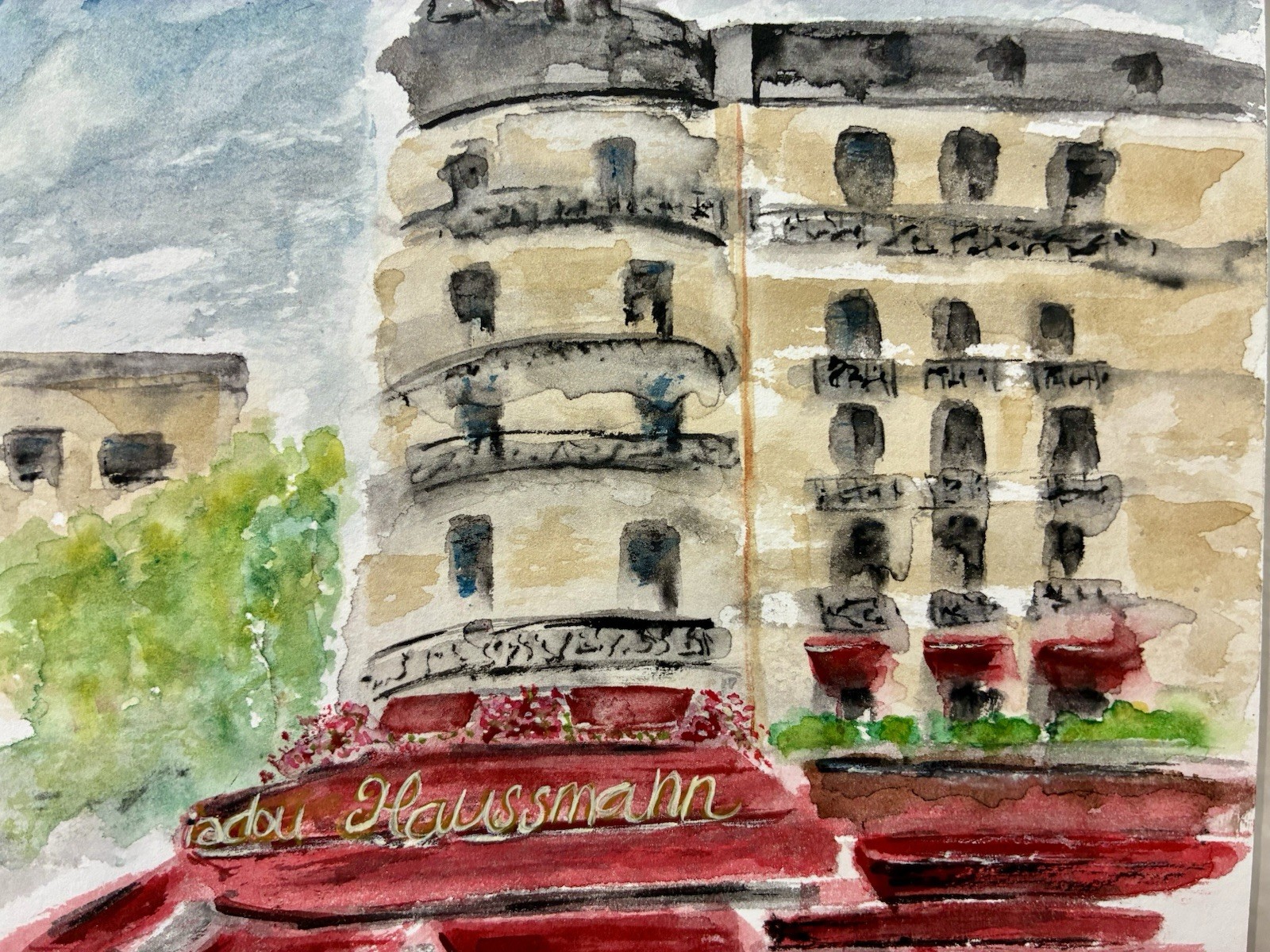 Original Watercolor Paris Cafe Signed! 6×8 New! NOT A PRINT! Impressionist