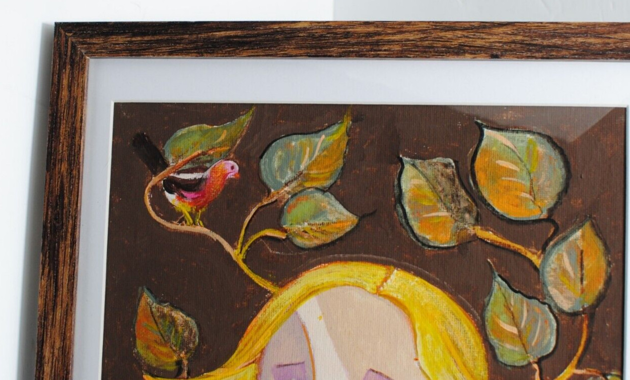 TWEETING THOUGHTS Picasso Cubism Acrylic by Artist Leean Swanson 13 x 17 in»