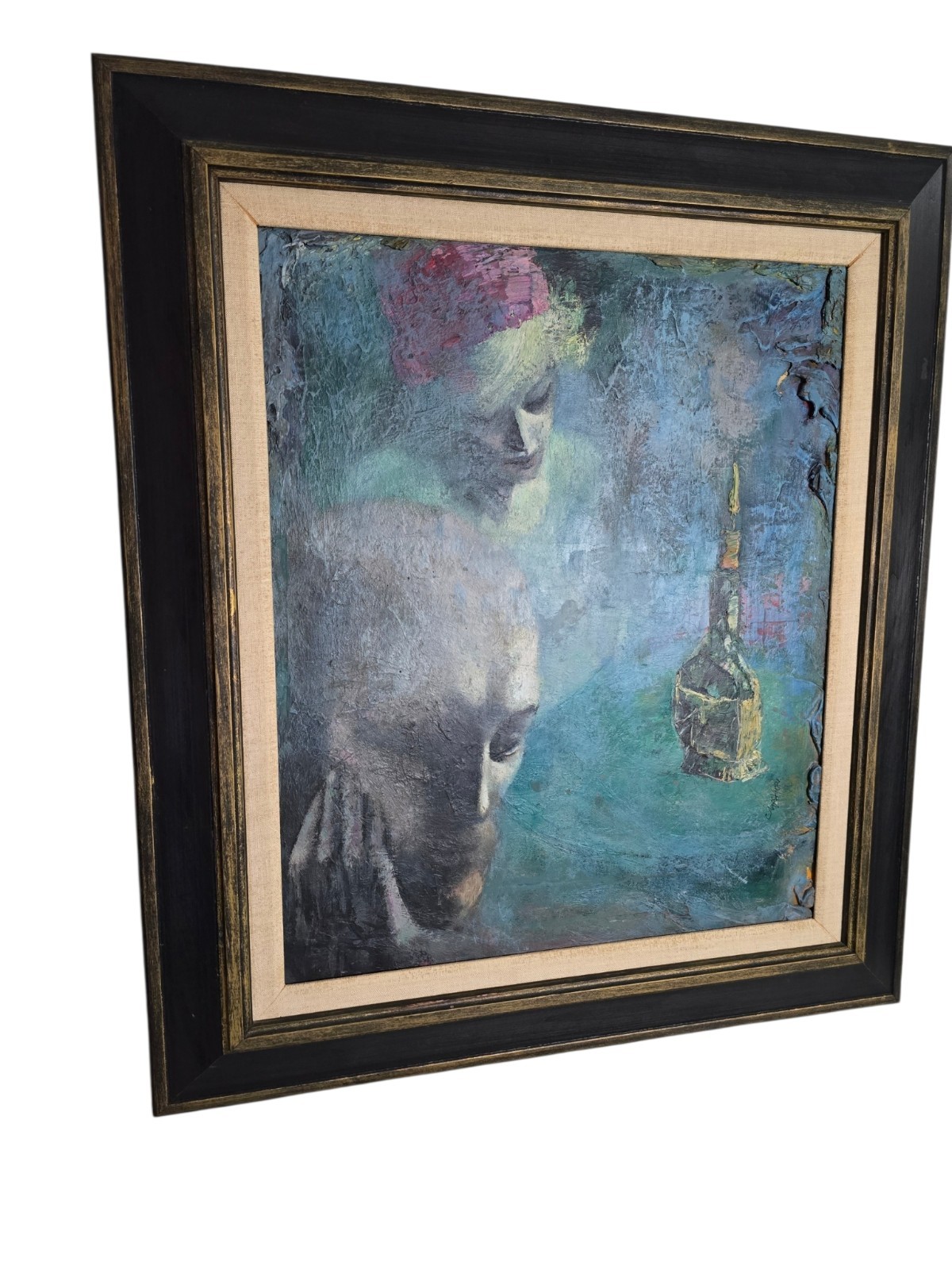 VTG Original Signed Irv Docktor Complex Abstract Textured Framed Canvas Painting