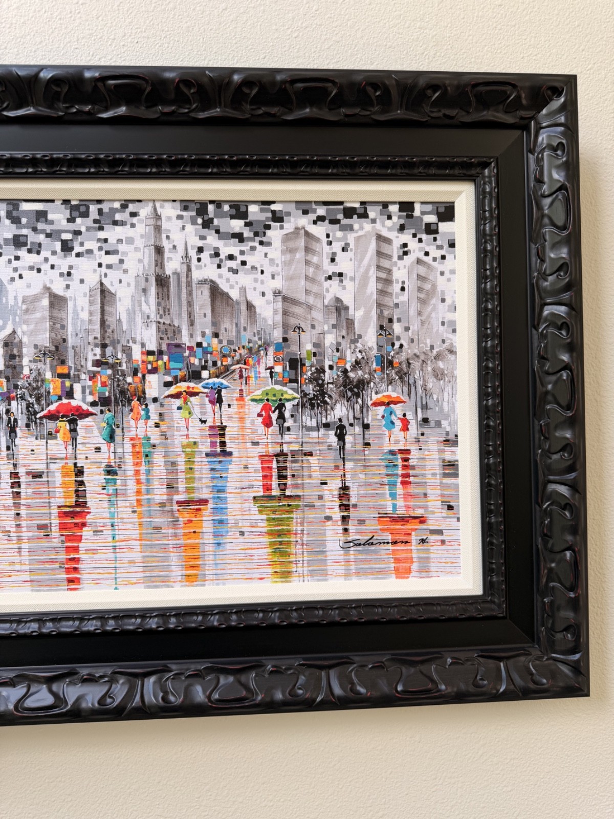 Solomon Hwang «Manhattan Skyline» NYC Signed Hand Embellished Giclee Canvas COA