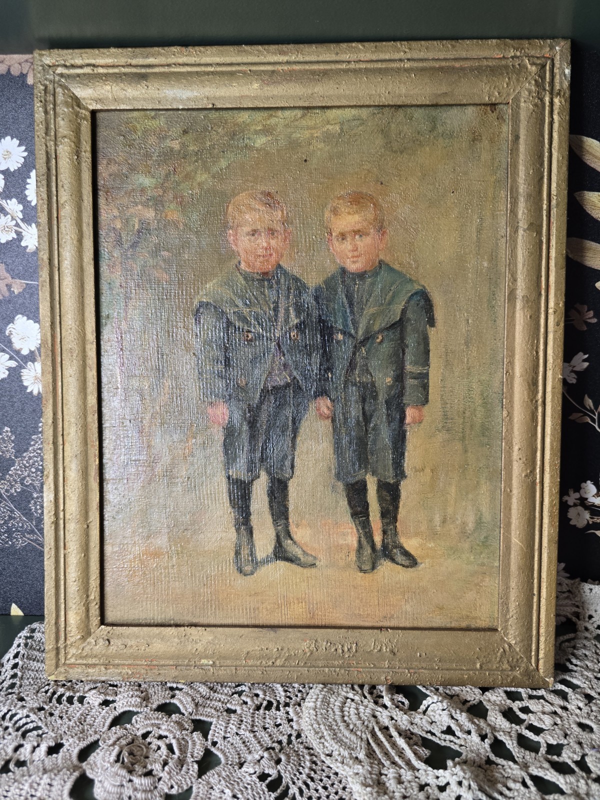 FINE ANTIQUE 18TH CENTURY CHILDREN OIL PAINTING OLD MASTER Boys 1700s