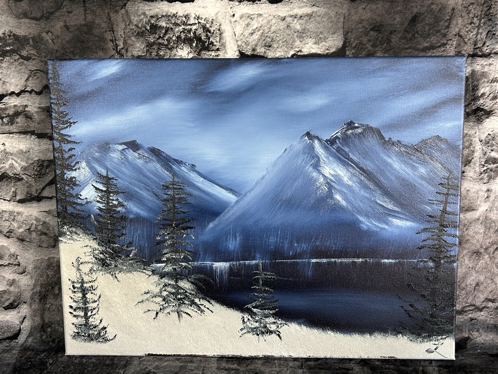 18 X 24 Oil On Canvas Original “Mountains Azul” OOAK Artist Thomas Levi