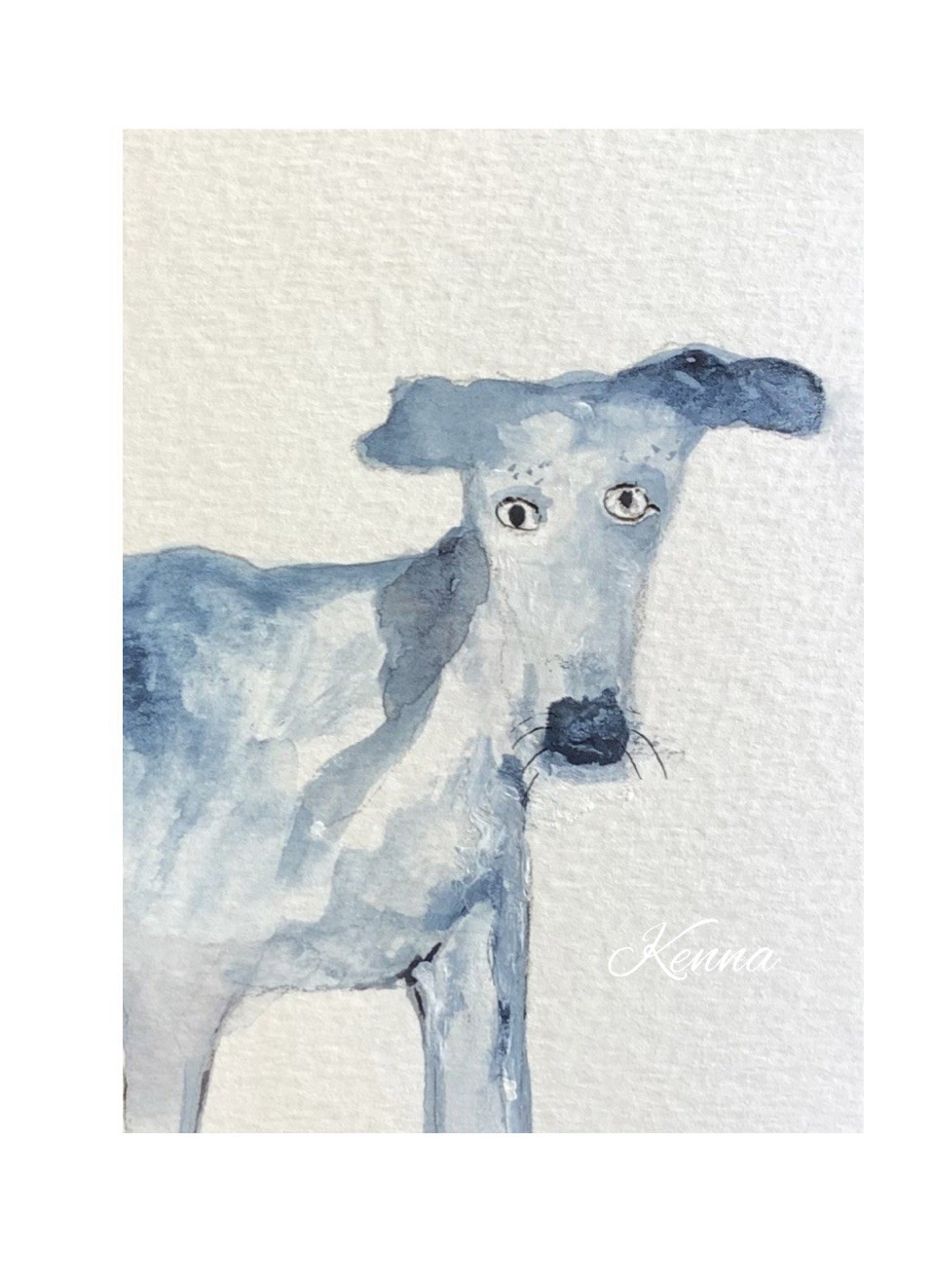ACEO By Kenna Painting Original Pet Dog Portrait 2.5” X 3.5 Signed ÀTC