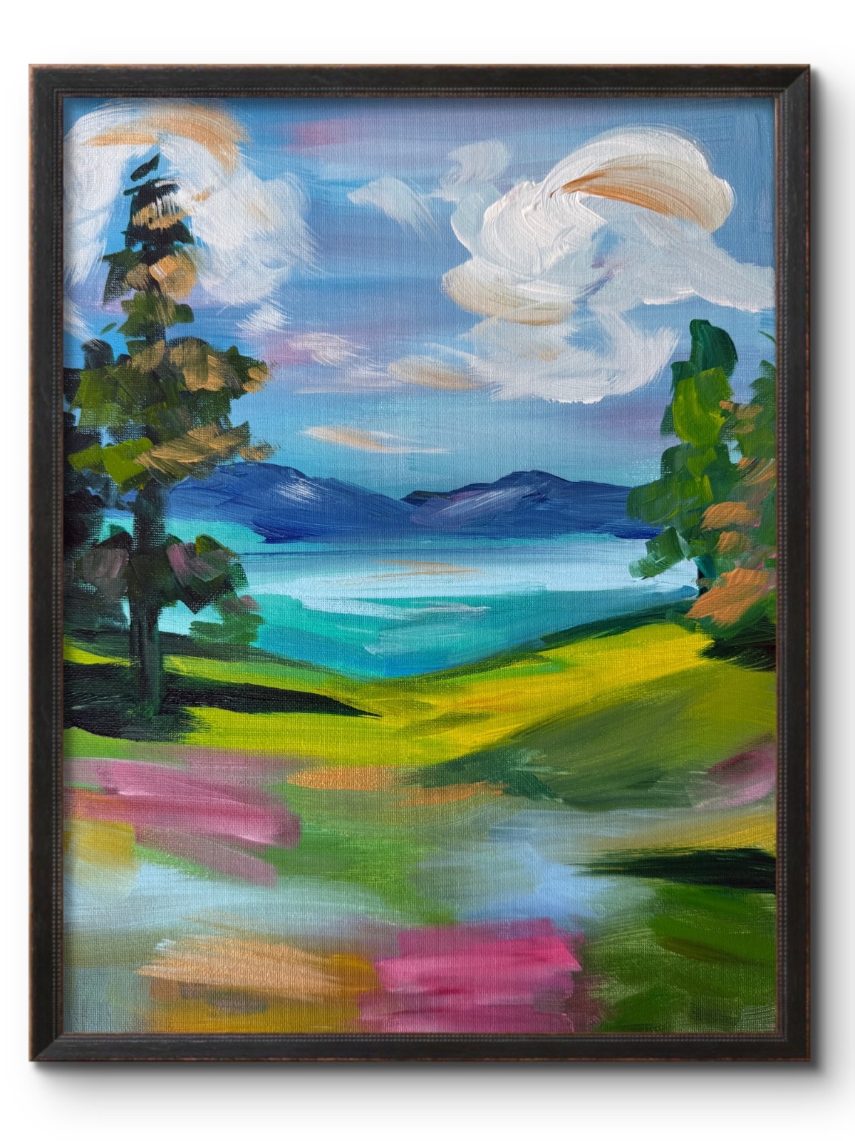 LAKE TAHOE GOLF COURSE 14×11 ORIGINAL MODERN ART INTERIOR DESIGN