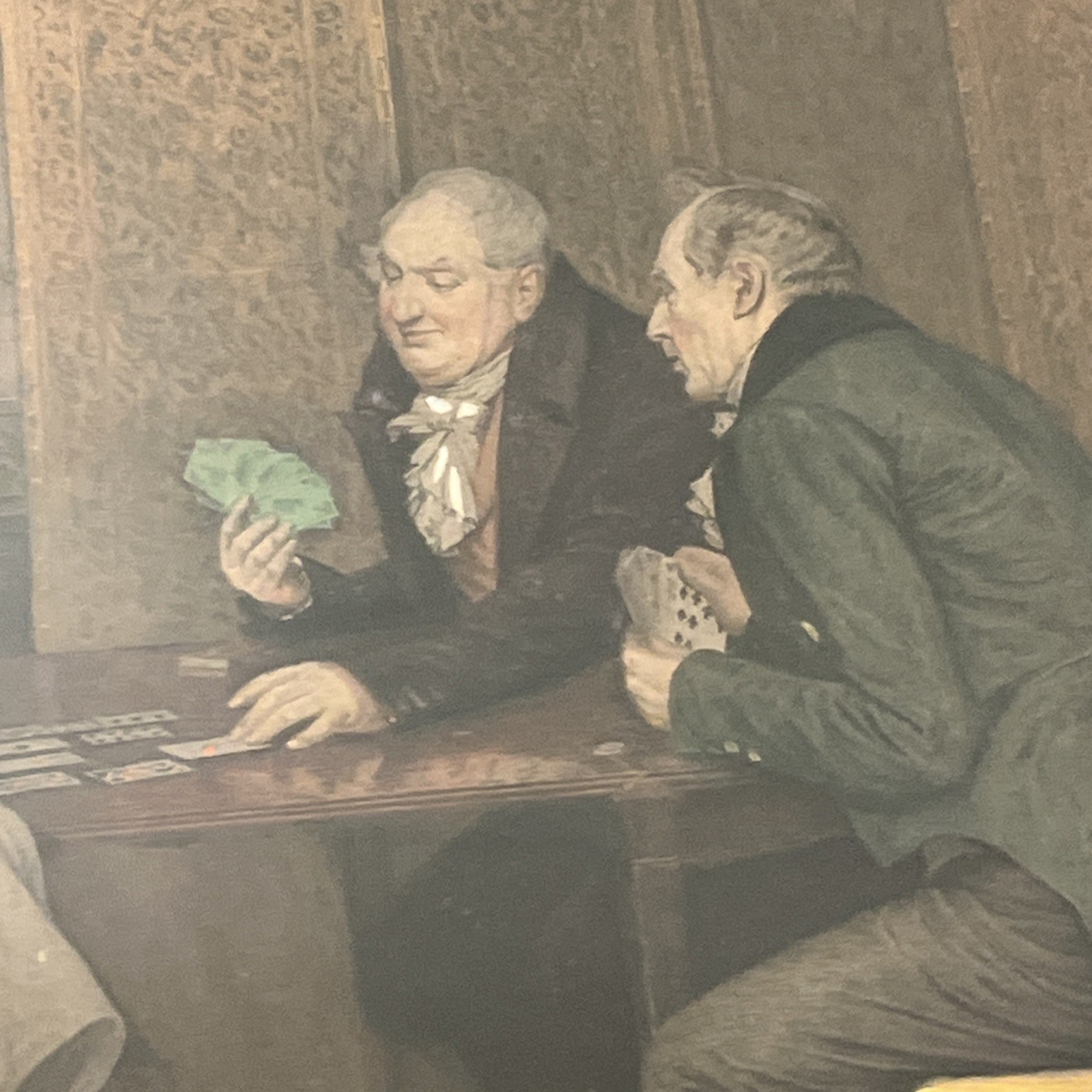 W. Dendy Sadler Vtg Colored Etching Lithograph, Parlor Scene, Antique Frame