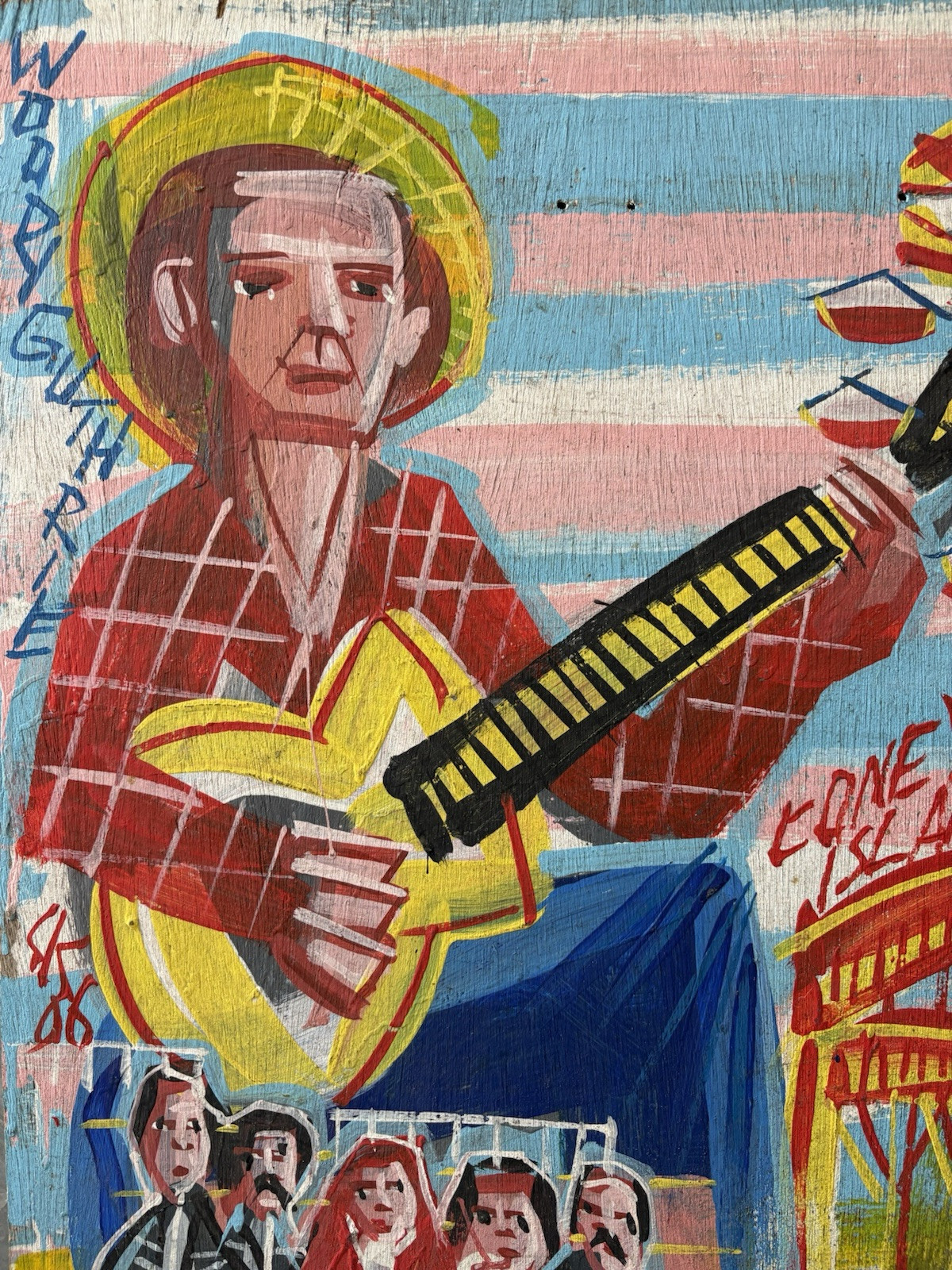 🔥 RARE Klezmatics WOODY GUTHRIE Folk Music Band Album Painting – Steve KEENE