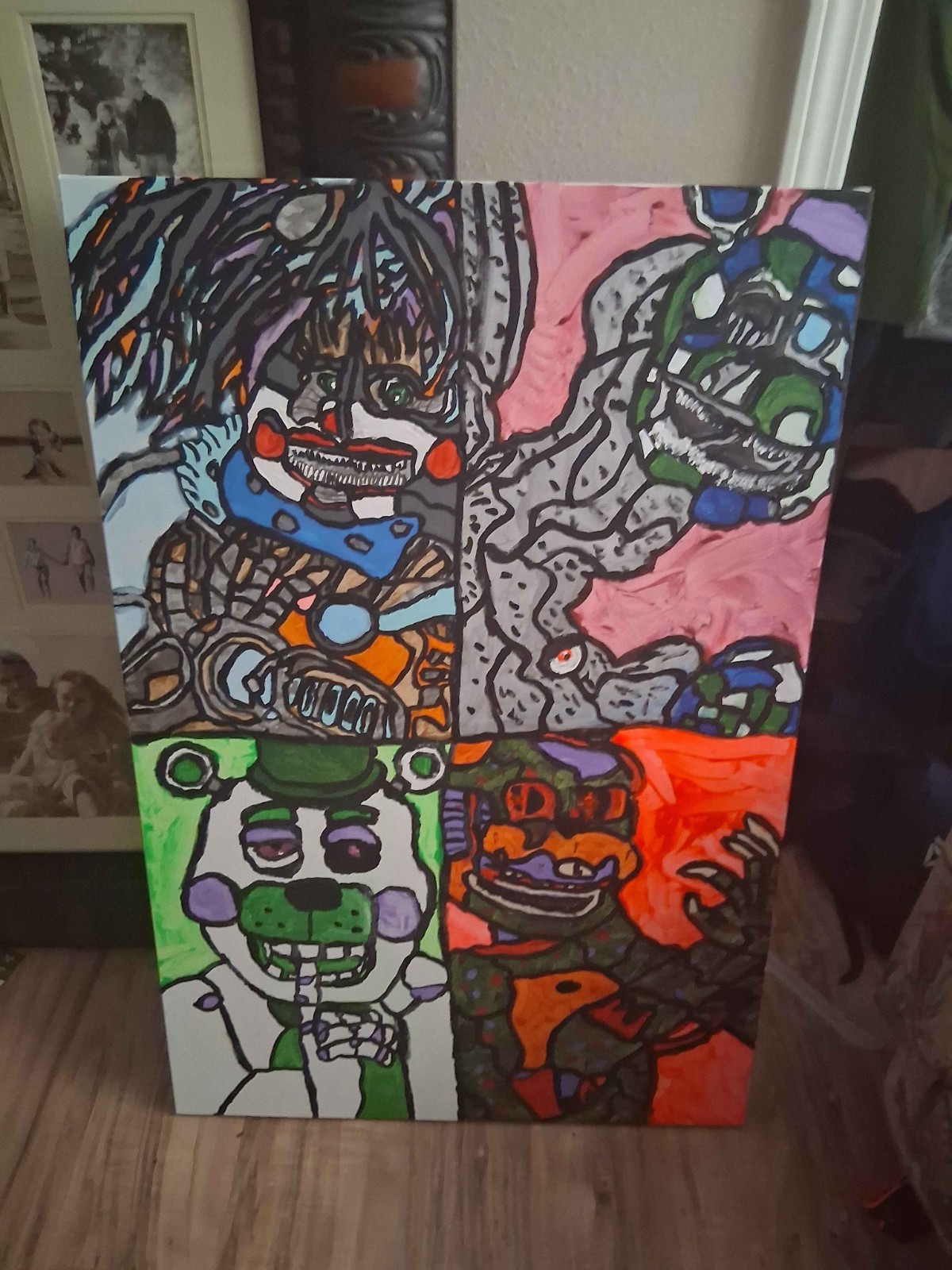 FNAF OC PAINTING GLOWS IN THE DARK WITH BLACK LIGHT ACTIVATION