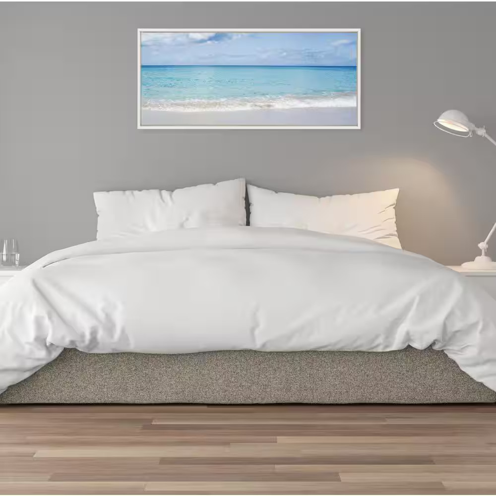 «Soft Wide Ocean Beach Landscape» by Vidal Hernandez, 1-Piece Framed Canvas Ocea