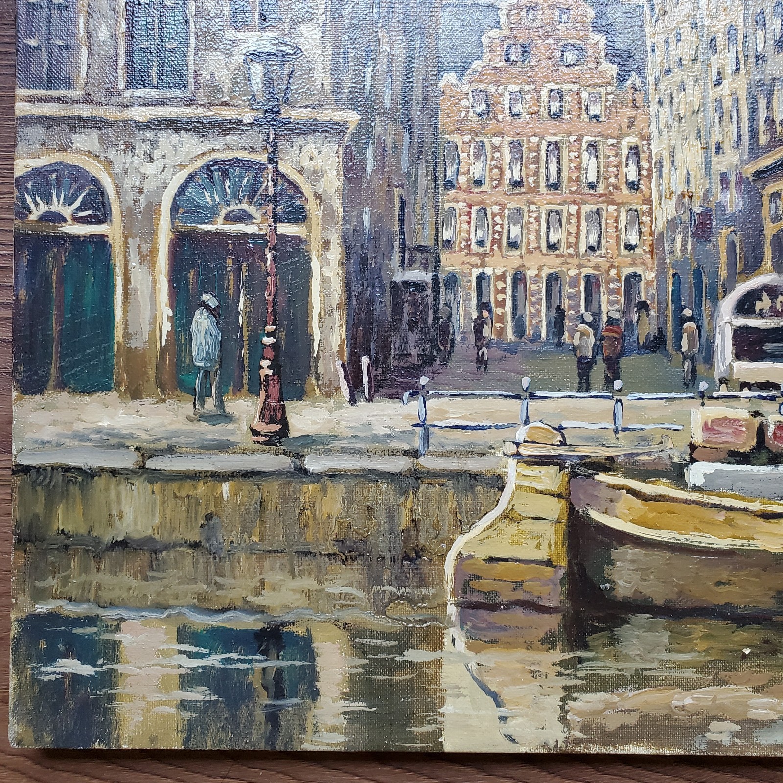 MCM JAN VAN BEEK Original Amsterdam Netherlands Canal Oil Painting Signed