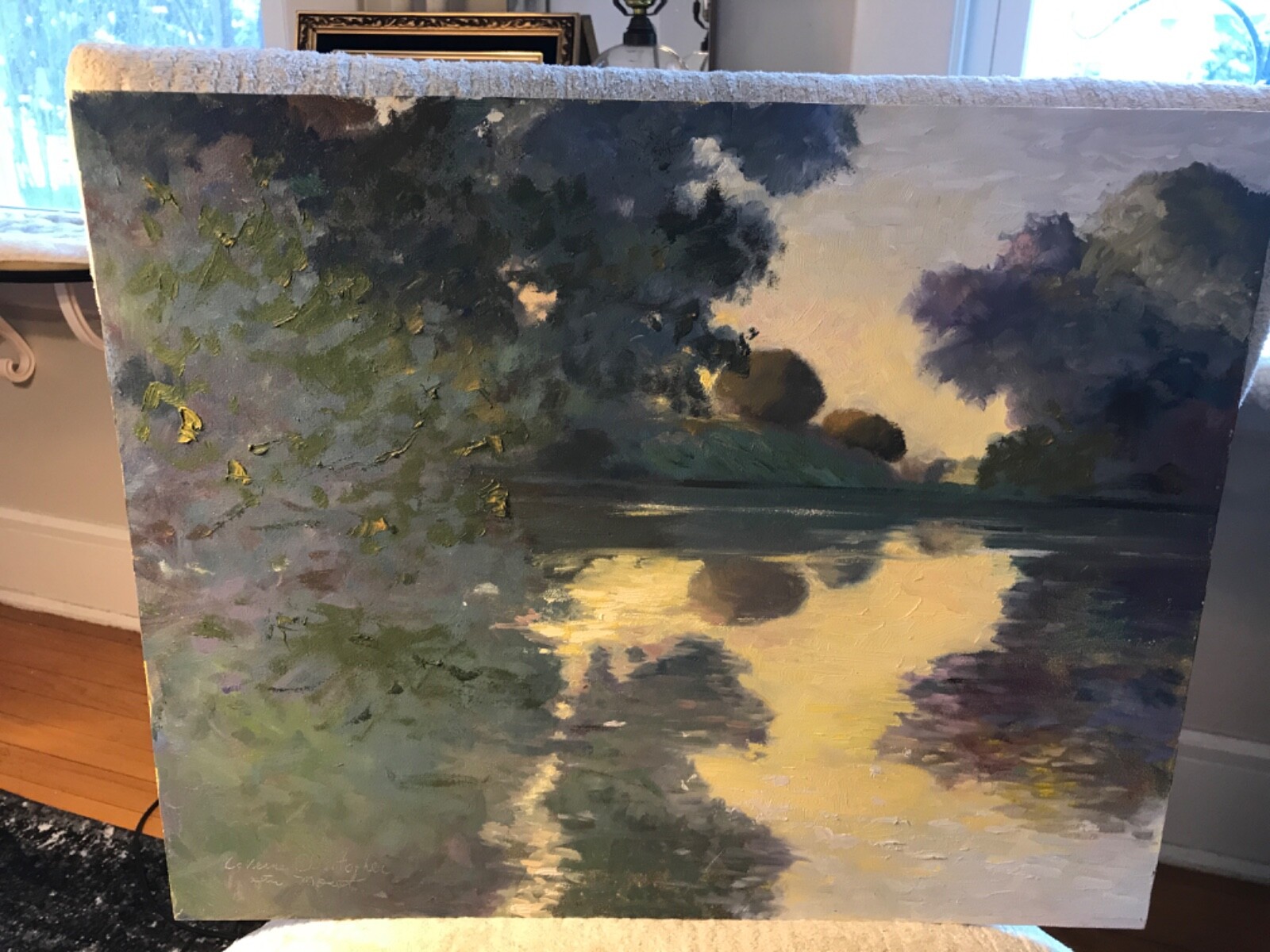 OIL PAINTING BY ARTIST LaVerne Christopher «AFTER MONET» signed 2005 Cape artist