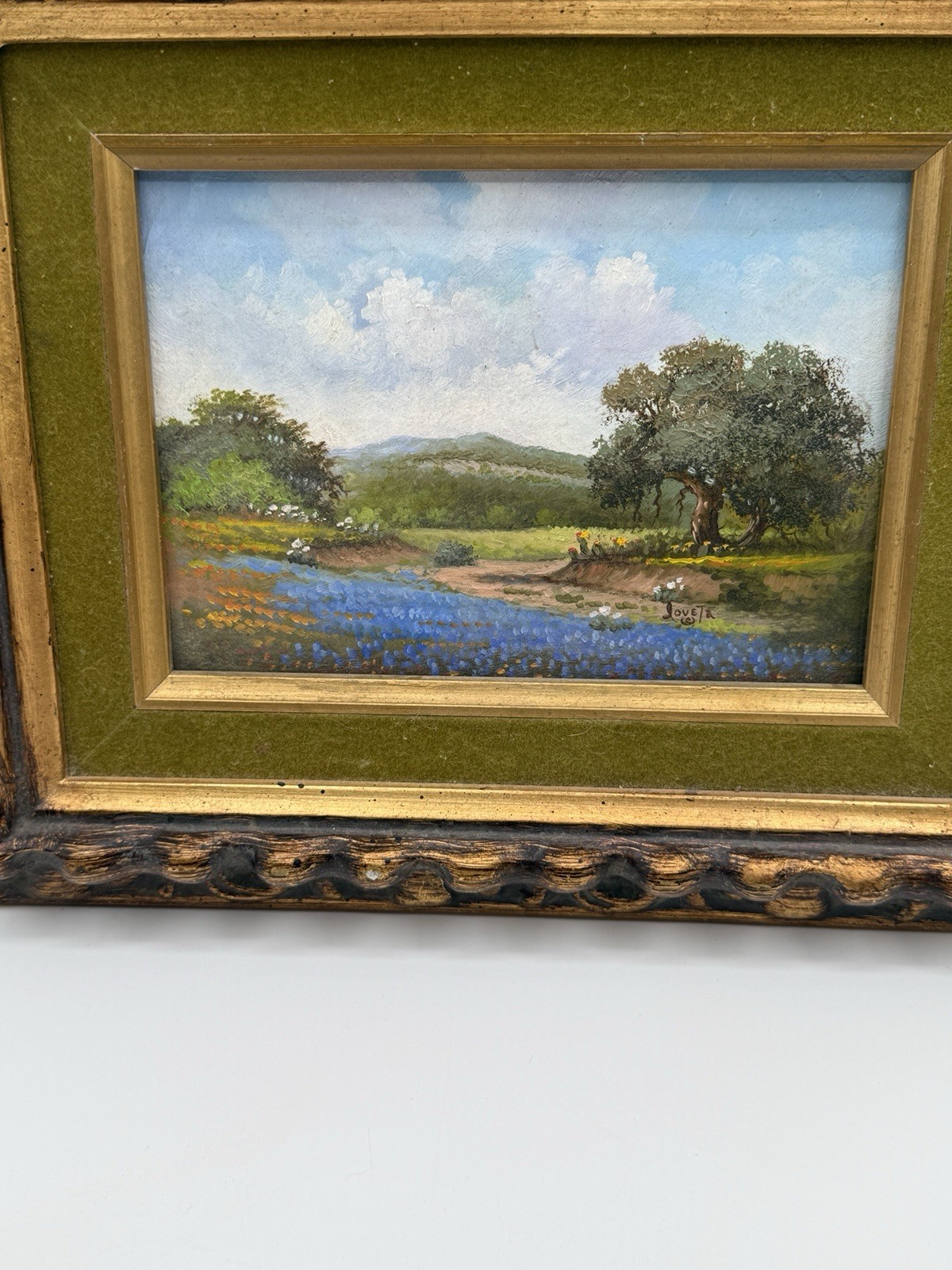 Texas Bluebonnet Landscape Original Oil Work by The Artist Loretta Greene
