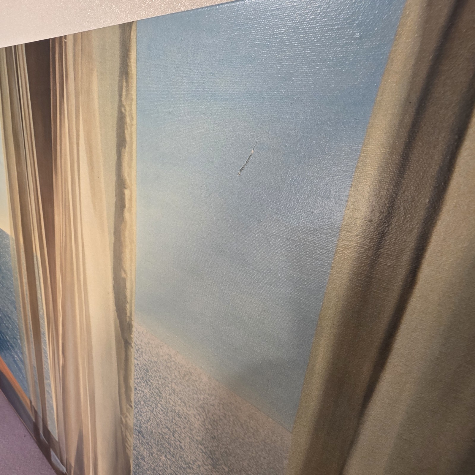 Alice Dalton Brown Blues Come Through Large Canvas Painting 31.5×52.25 Seascape