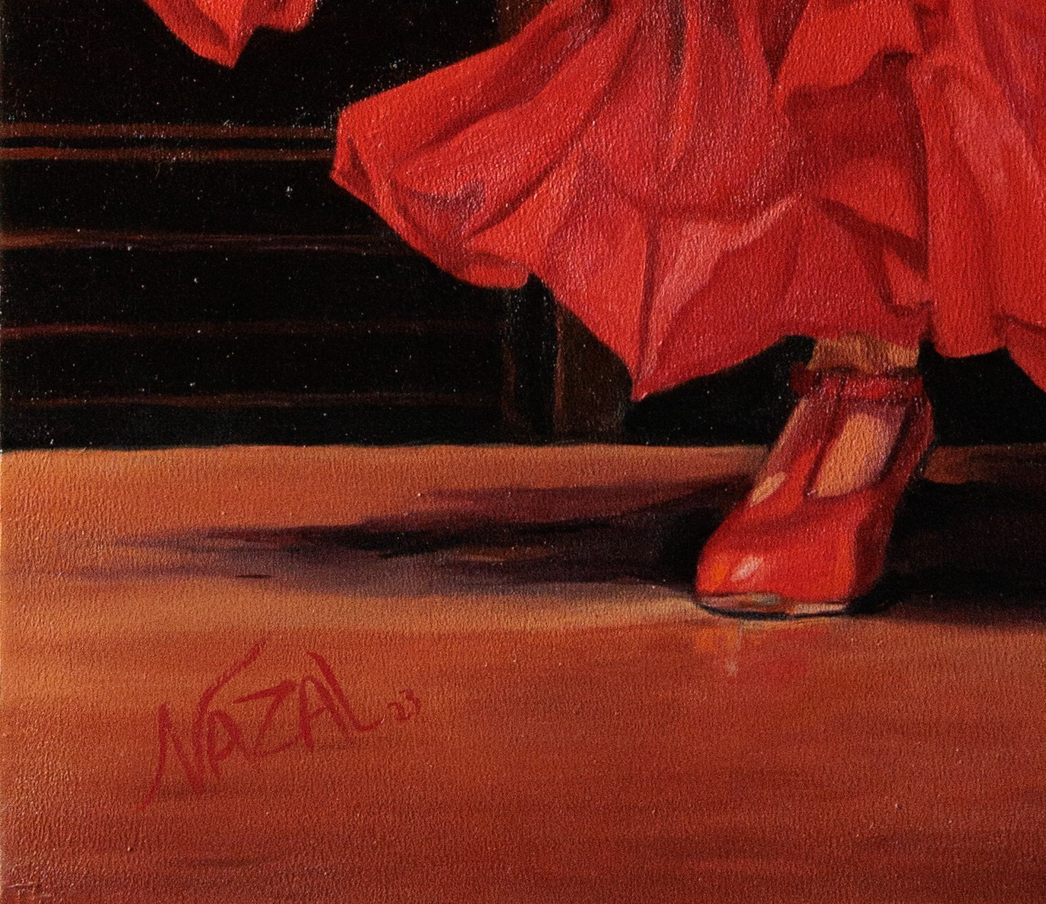 «Flamenco Reverie: A Captivating Masterwork Oil Painting by John Nazal»