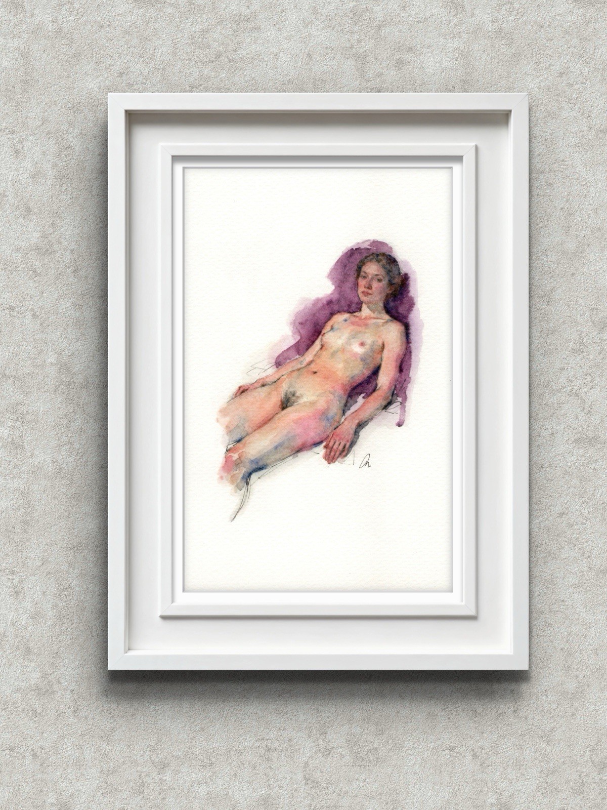 Original Female Figure Portrait Classical Painting 5.5×8.5 Book page