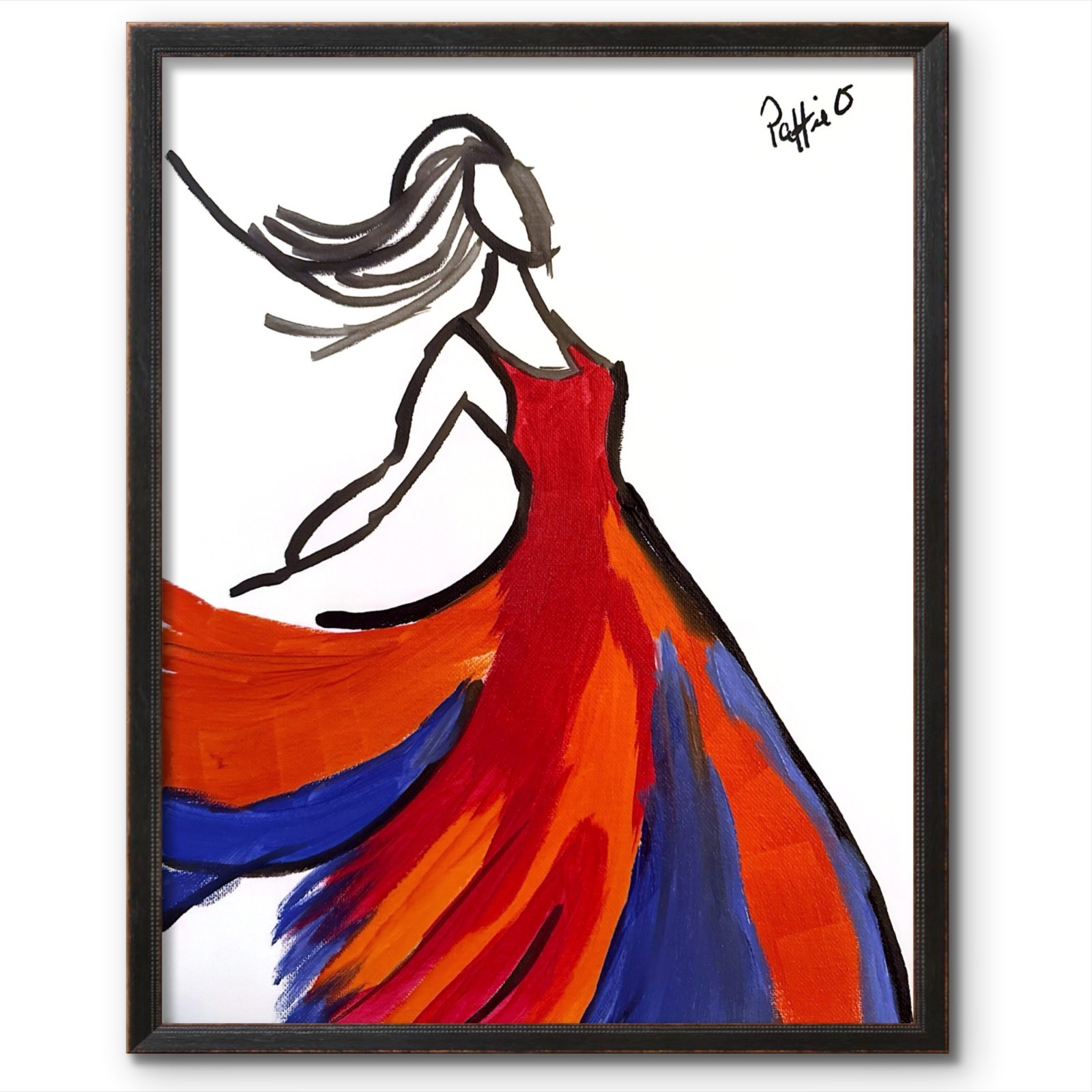 She Moves Like Fire Painting Original 11×14 Modern Abstract Art Canvas Signed